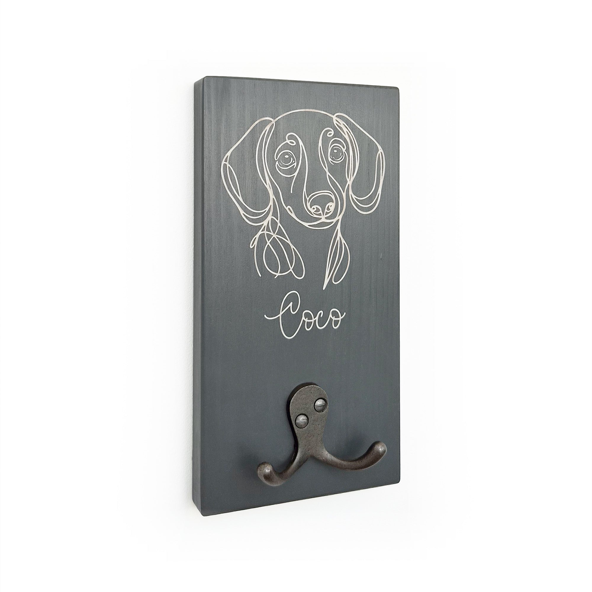 Dog Breed Personalised Lead Hook