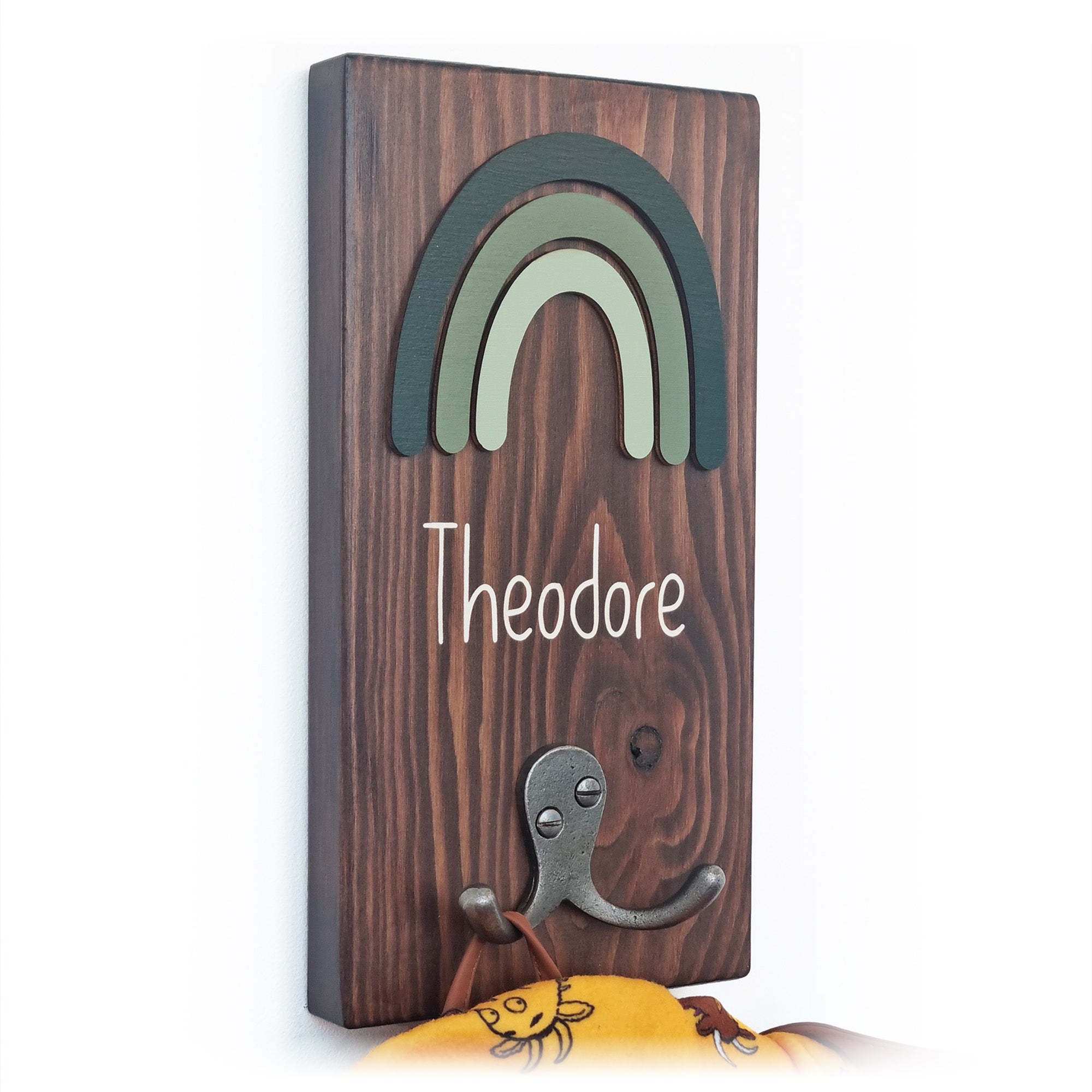 Personalised Children’s Coat Hook - Rainbow