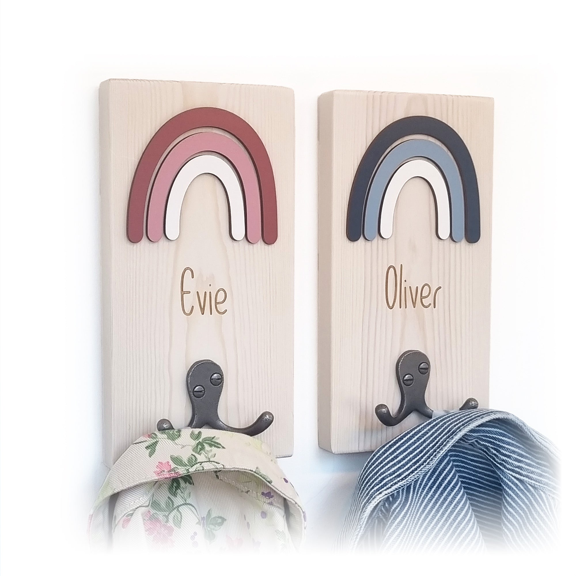 Personalised Children’s Coat Hook - Rainbow