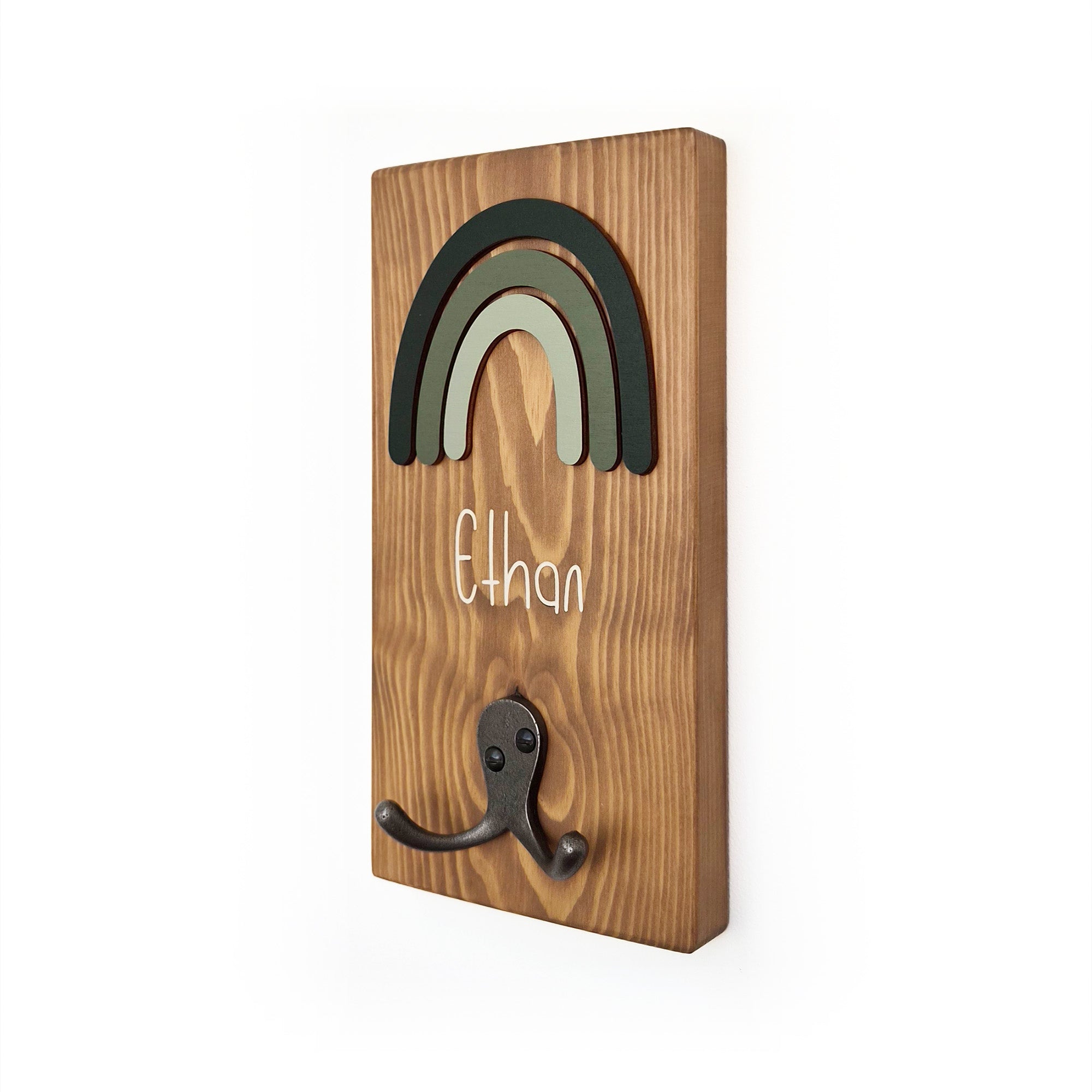 Personalised Children’s Coat Hook - Rainbow