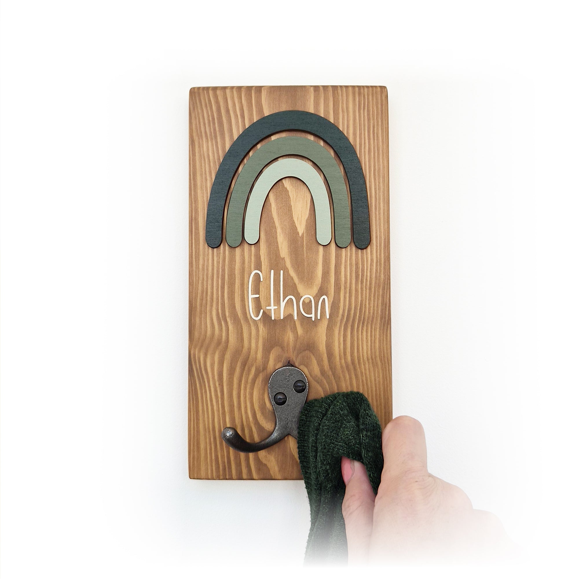 Personalised Children’s Coat Hook - Rainbow