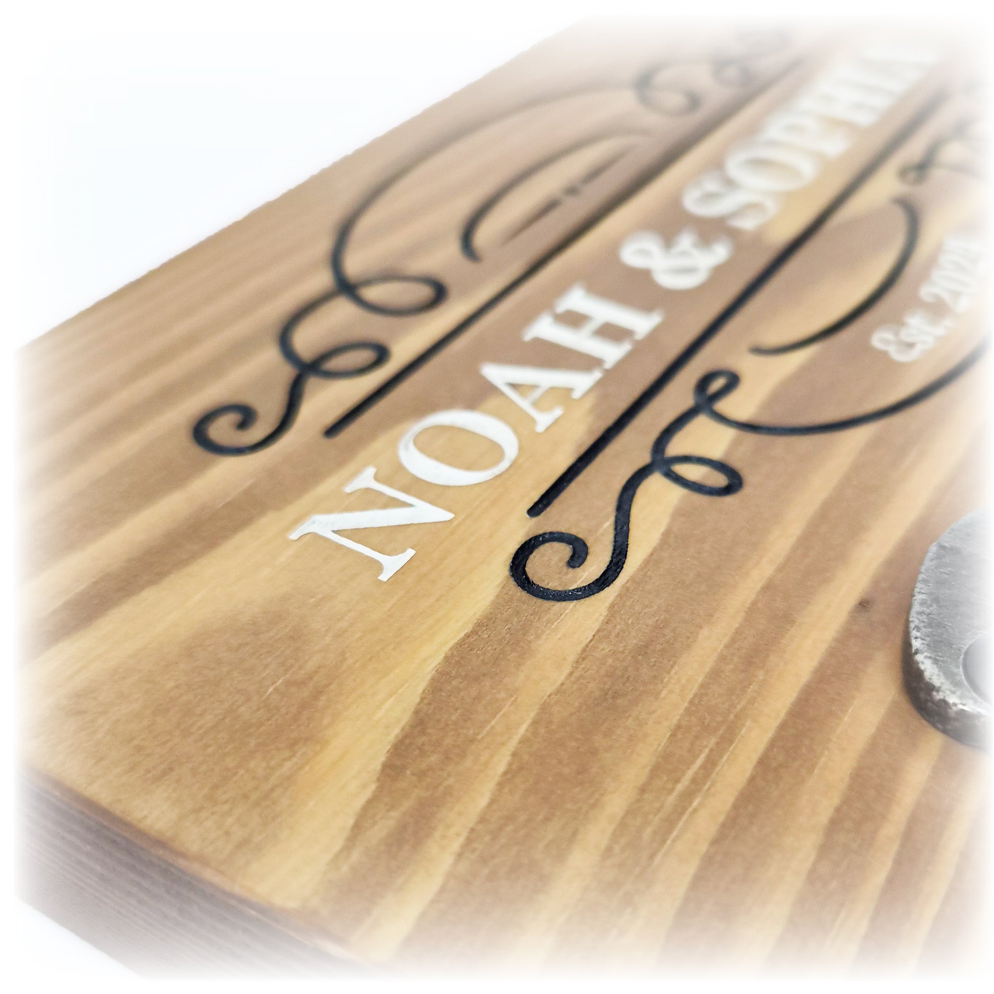 Personalised Couples Key Hook – Ornate Flourish
