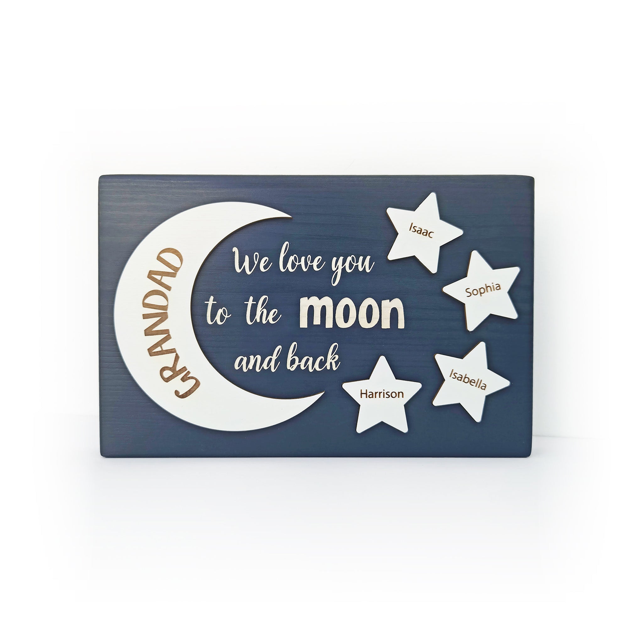 Personalised Love You to the Moon & Back Freestanding Plaque