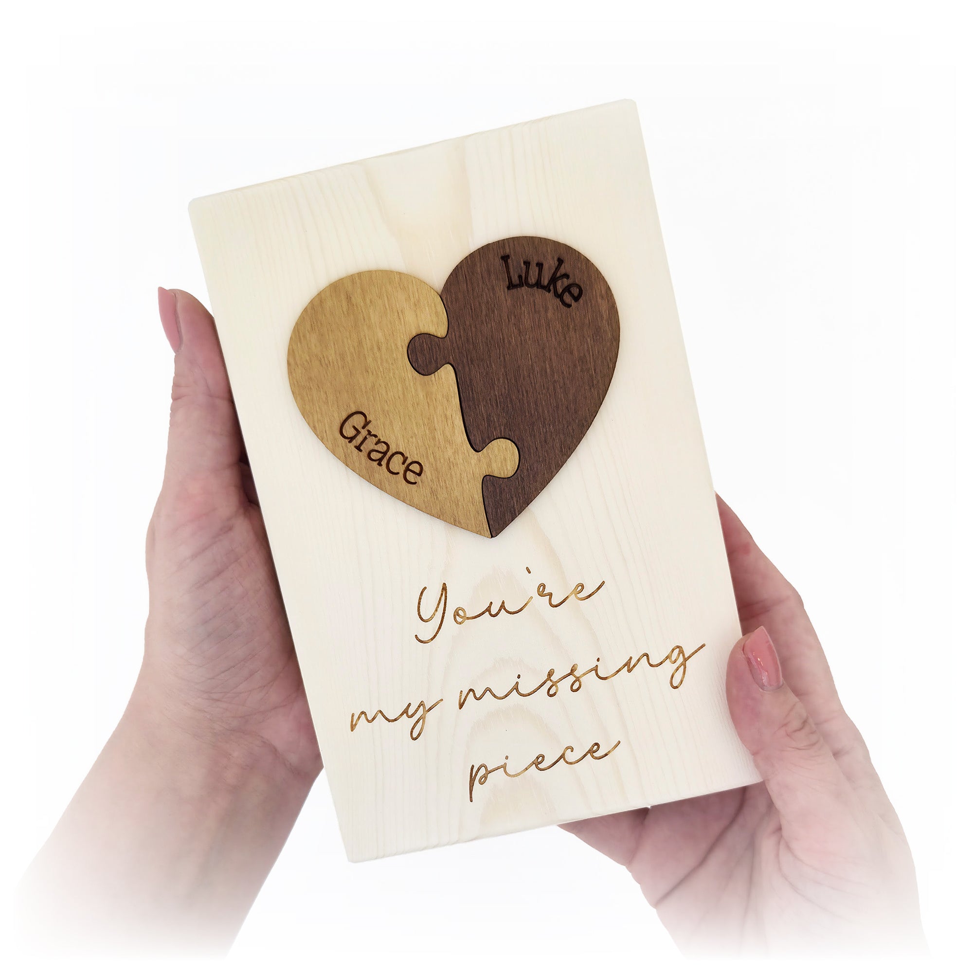 Personalised Heart Puzzle Piece Plaque