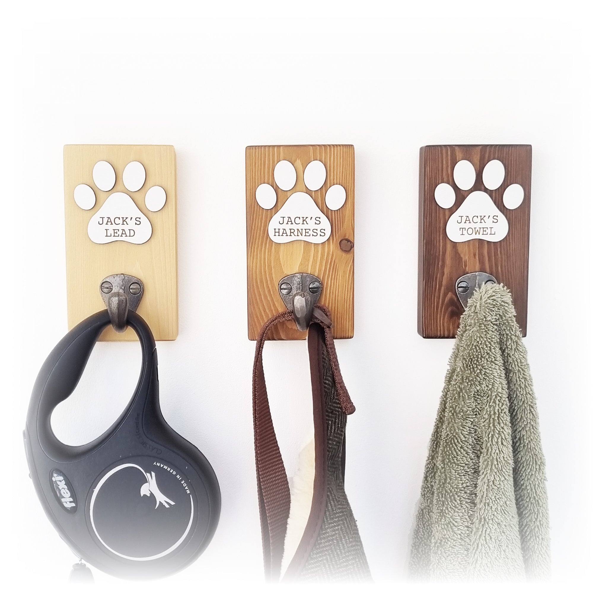 Personalised Paw Print Dog Lead Hook – Single