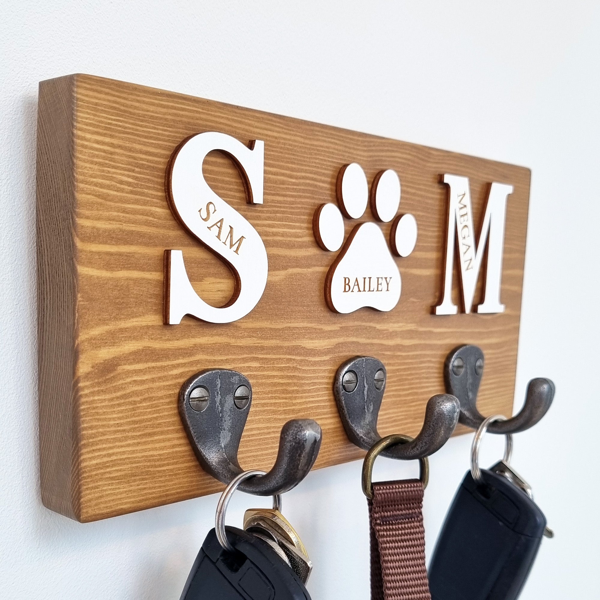Personalised Initial Key Hook and/or Dog Lead Hook