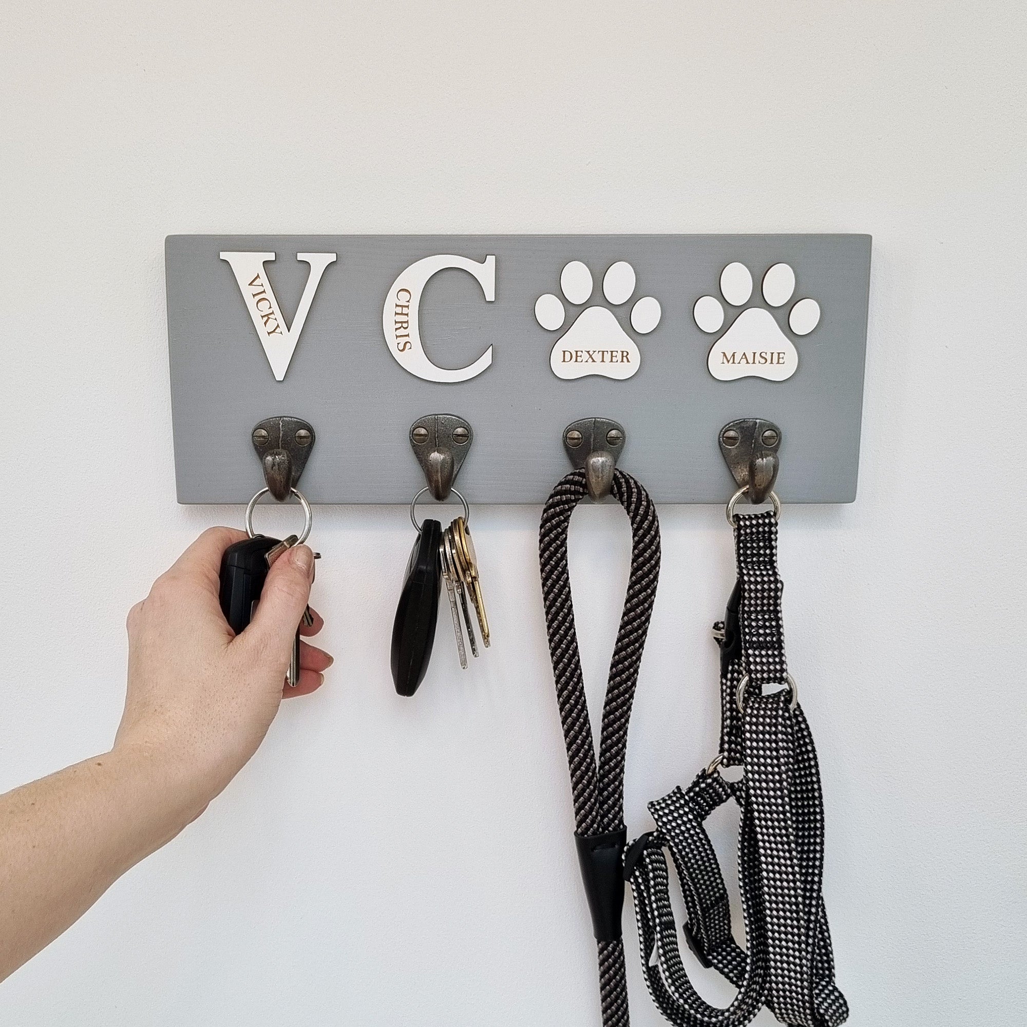 Personalised Initial Key Hook and/or Dog Lead Hook