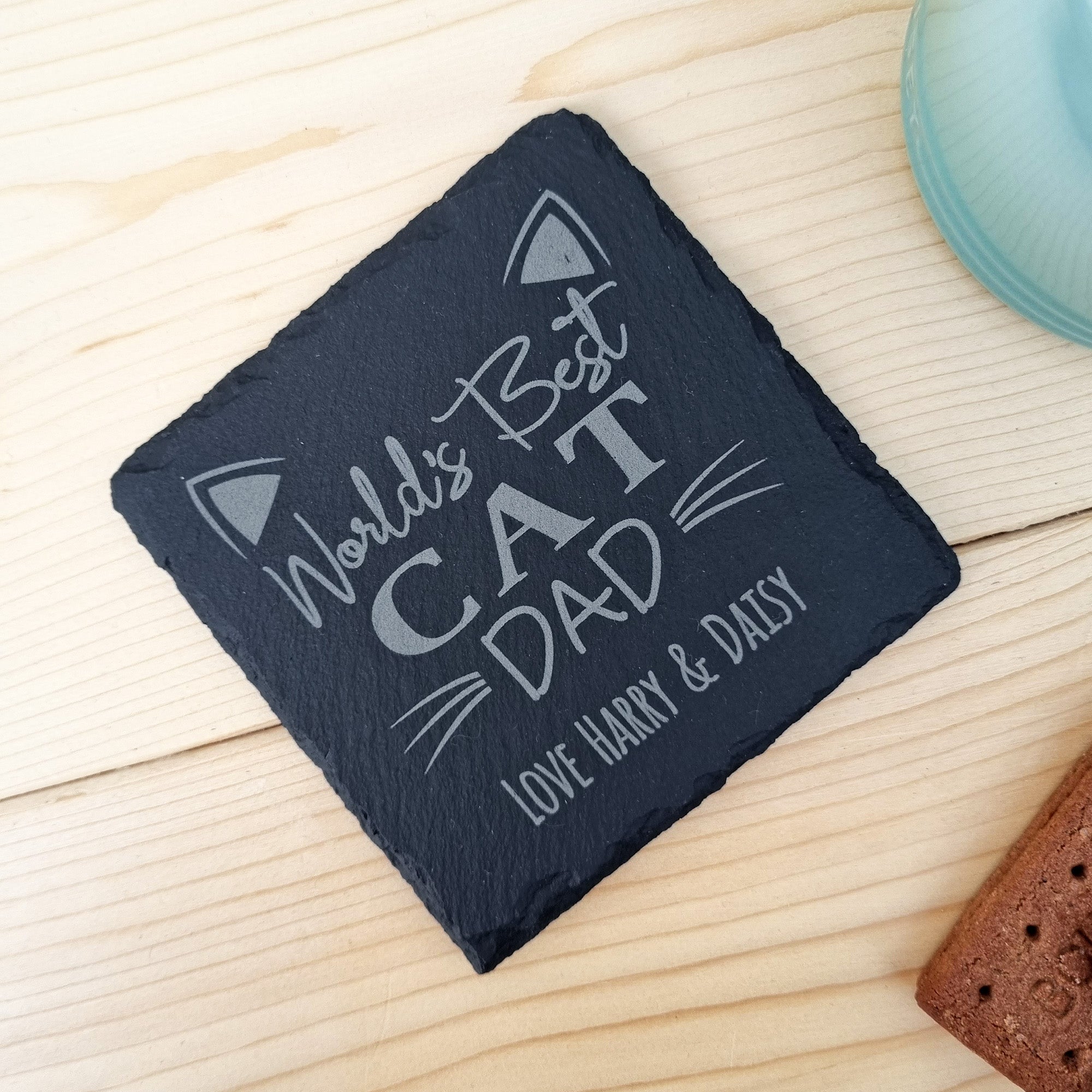 World's Best Cat Mum/Dad Slate Coaster