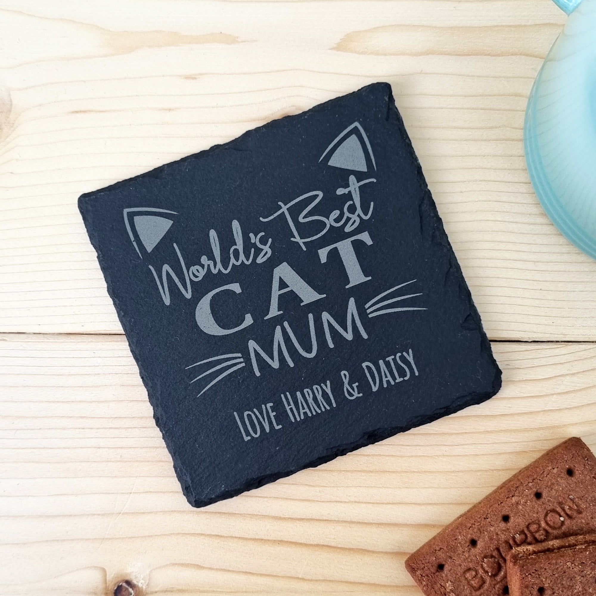 World's Best Cat Mum/Dad Slate Coaster