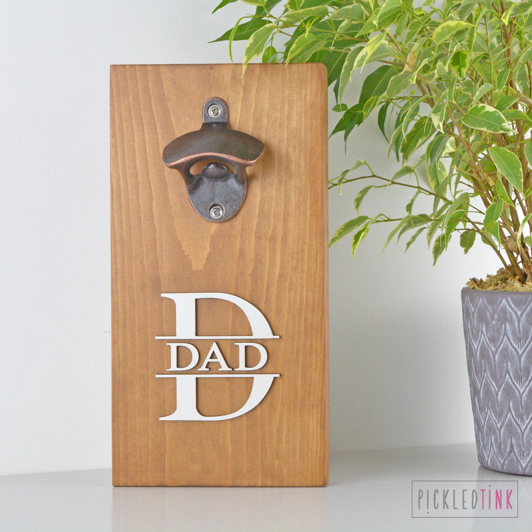 Wall Mounted Bottle Opener - Monogram Design