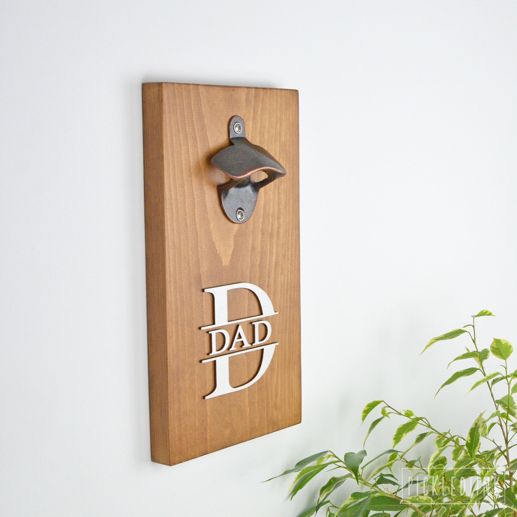 Wall Mounted Bottle Opener - Monogram Design