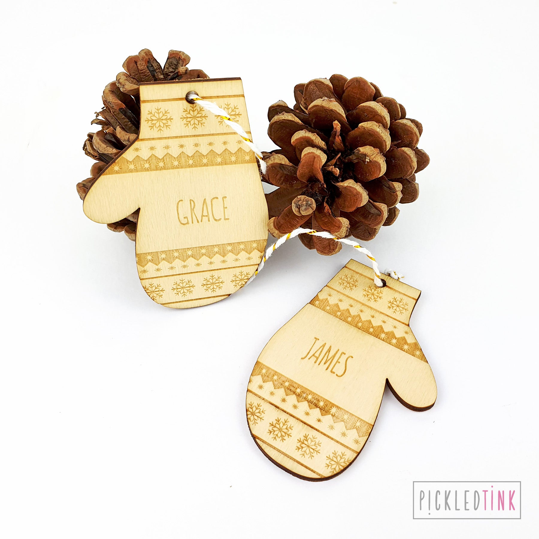 Couples Mitten Christmas Tree Decoration