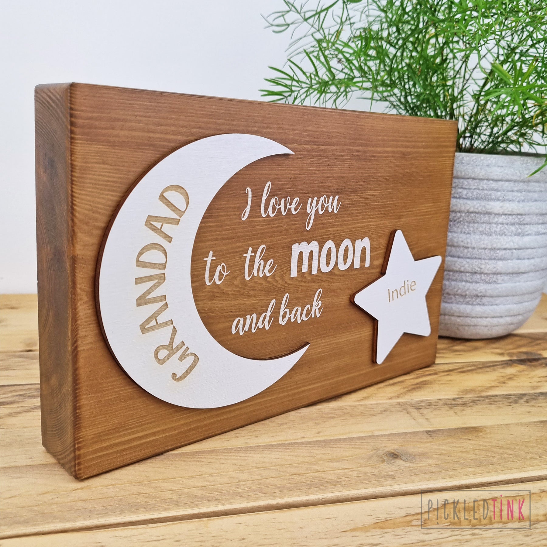 "Love you to the moon and back" Free-standing Block
