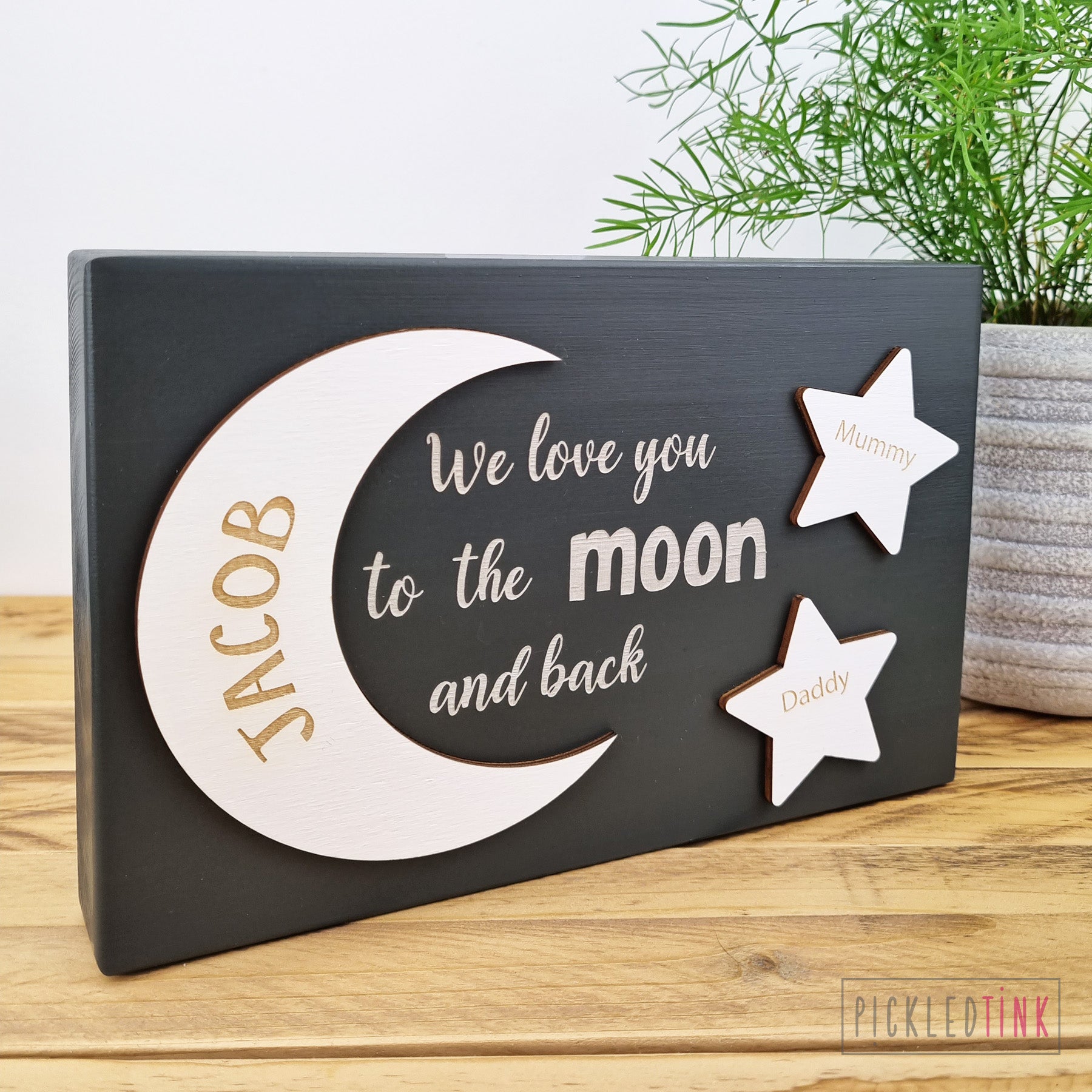 "Love you to the moon and back" Free-standing Block