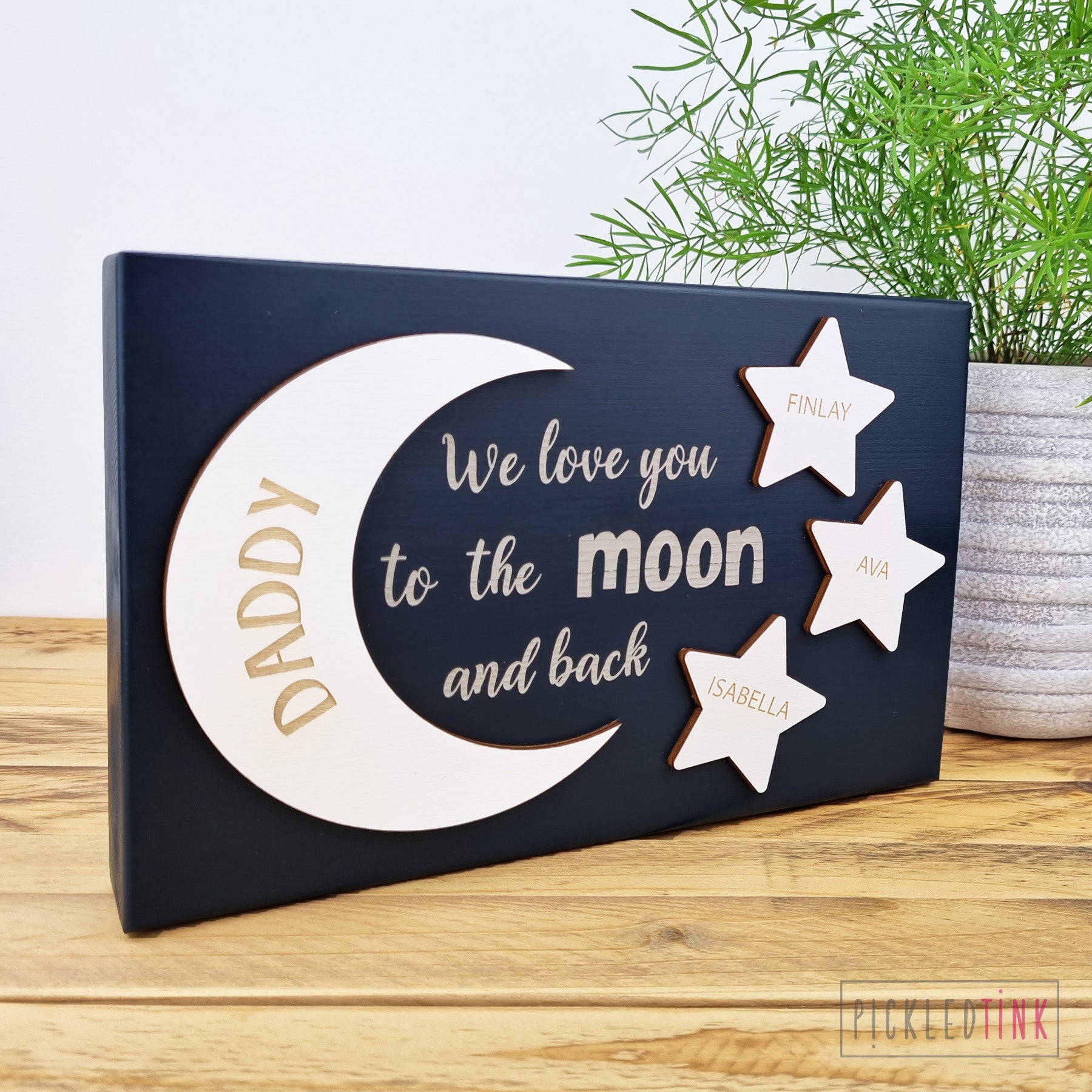 "Love you to the moon and back" Free-standing Block