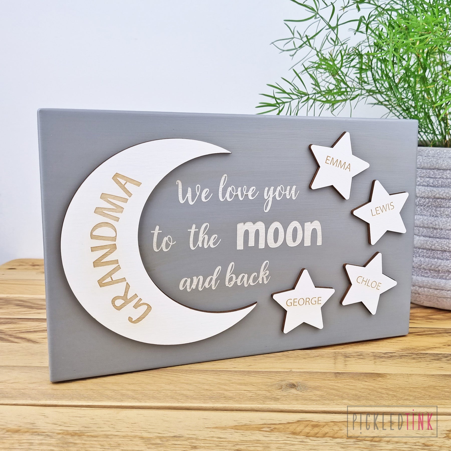 "Love you to the moon and back" Free-standing Block