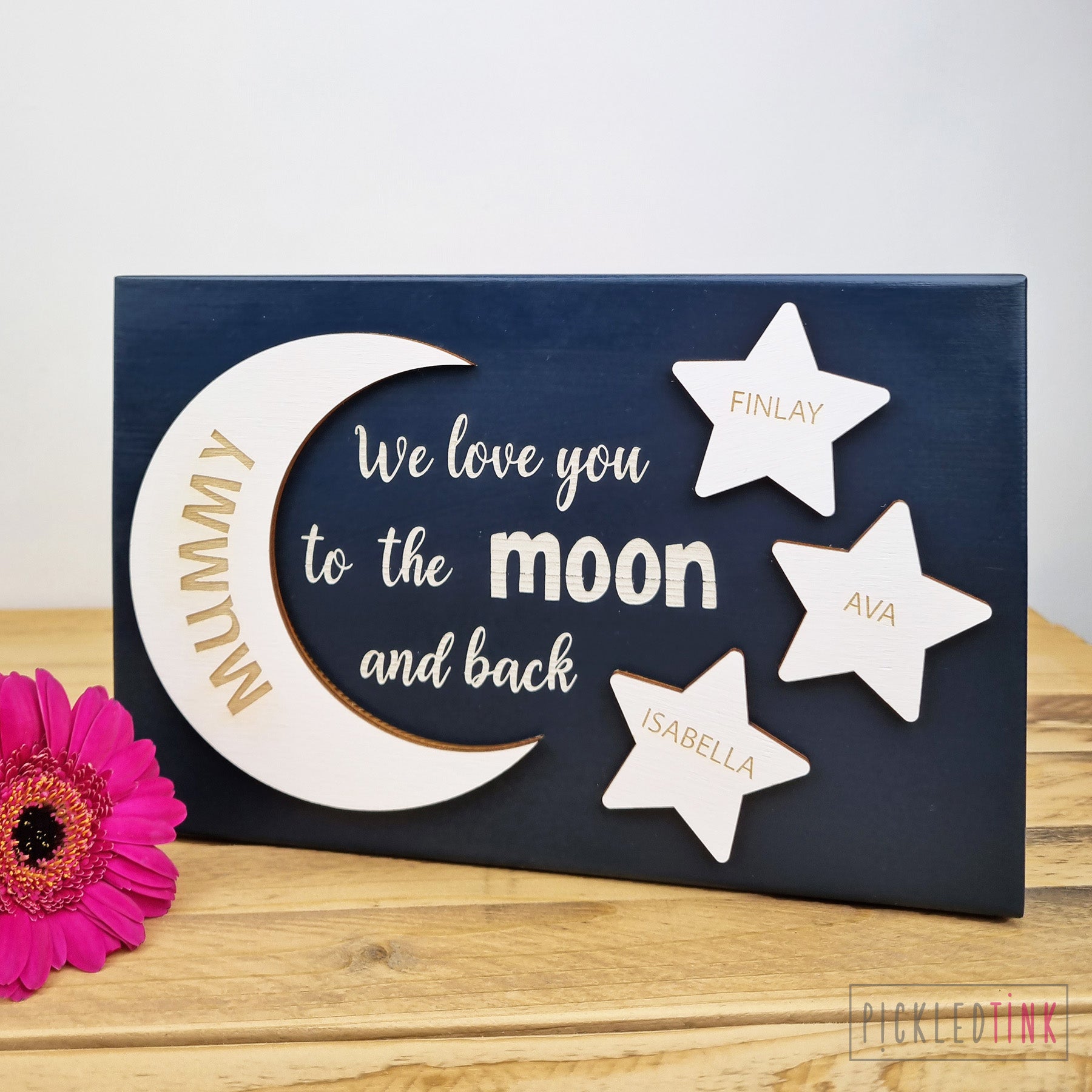 "Love you to the moon and back" Free-standing Block