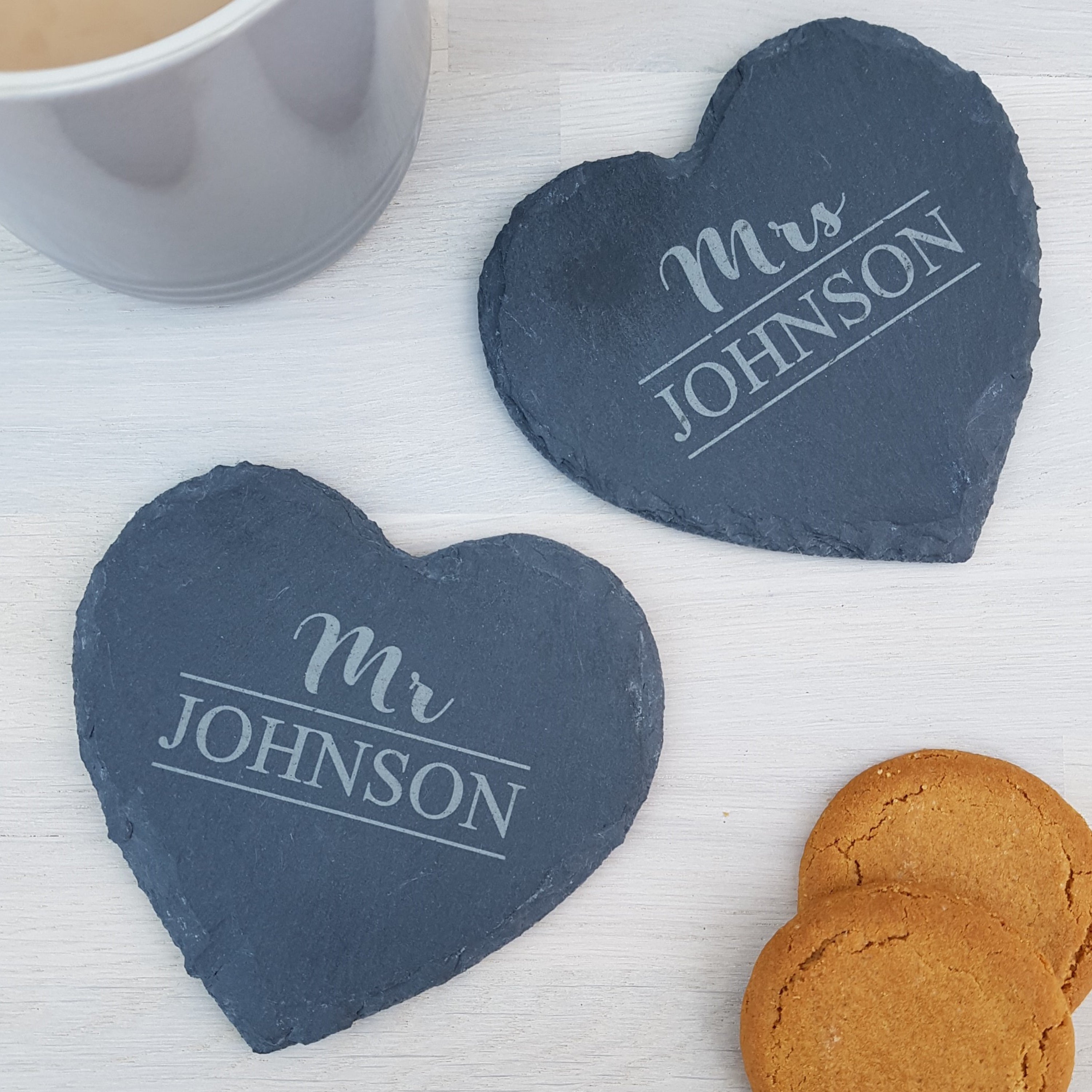 Mr and Mrs Slate Coasters