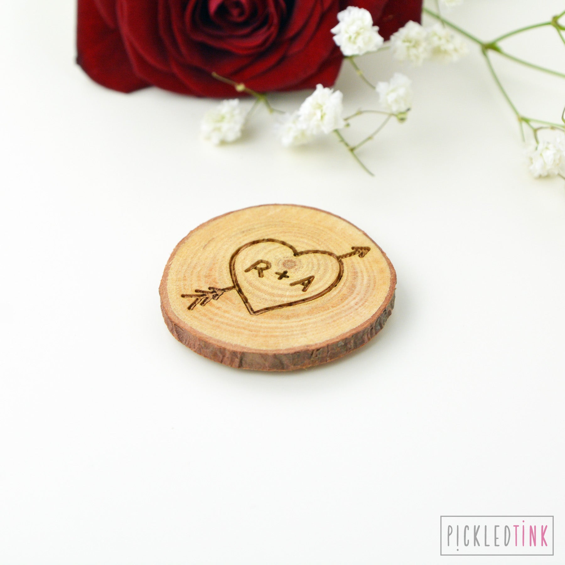 Wooden Couples Tree Carving Fridge Magnet