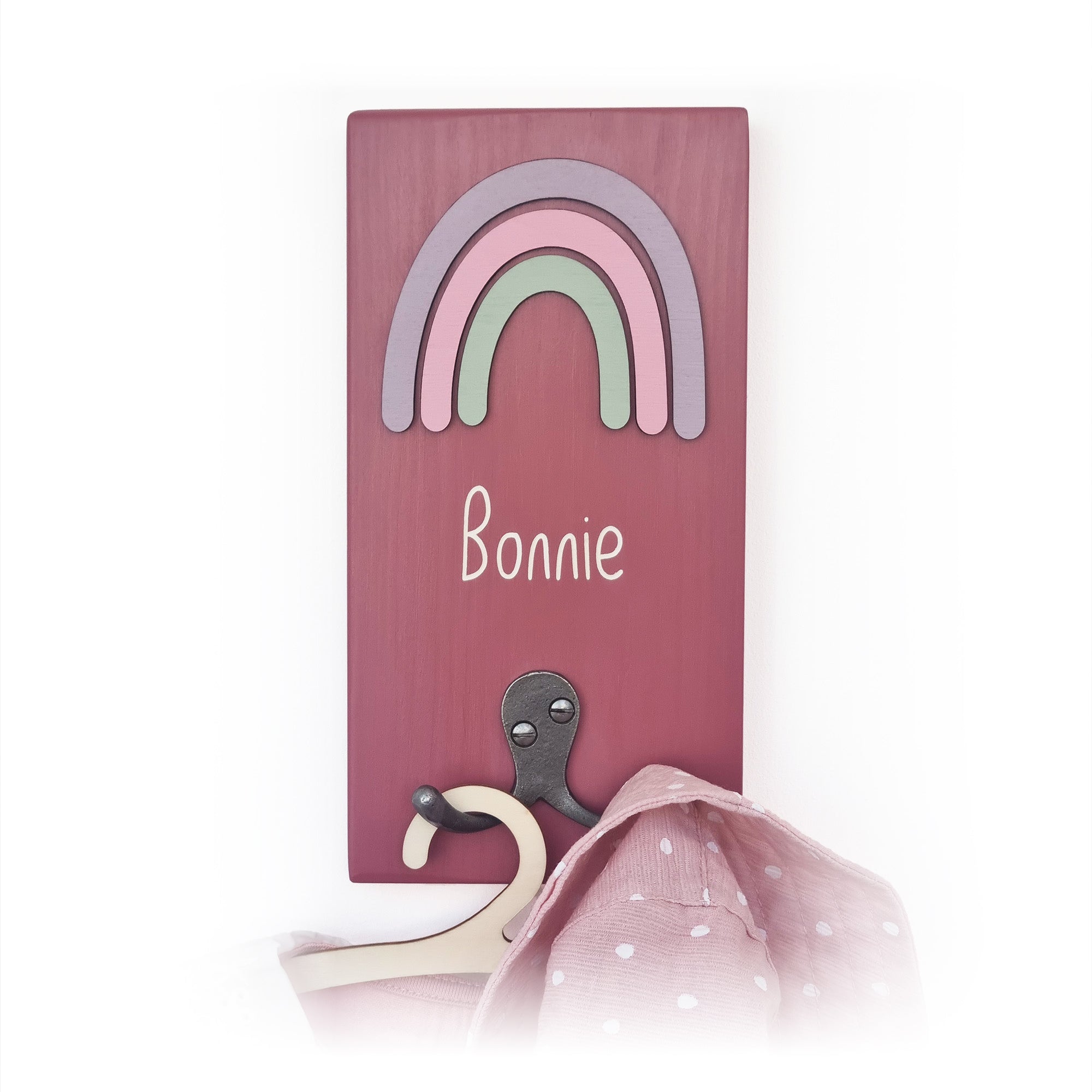 Personalised Children’s Coat Hook - Rainbow