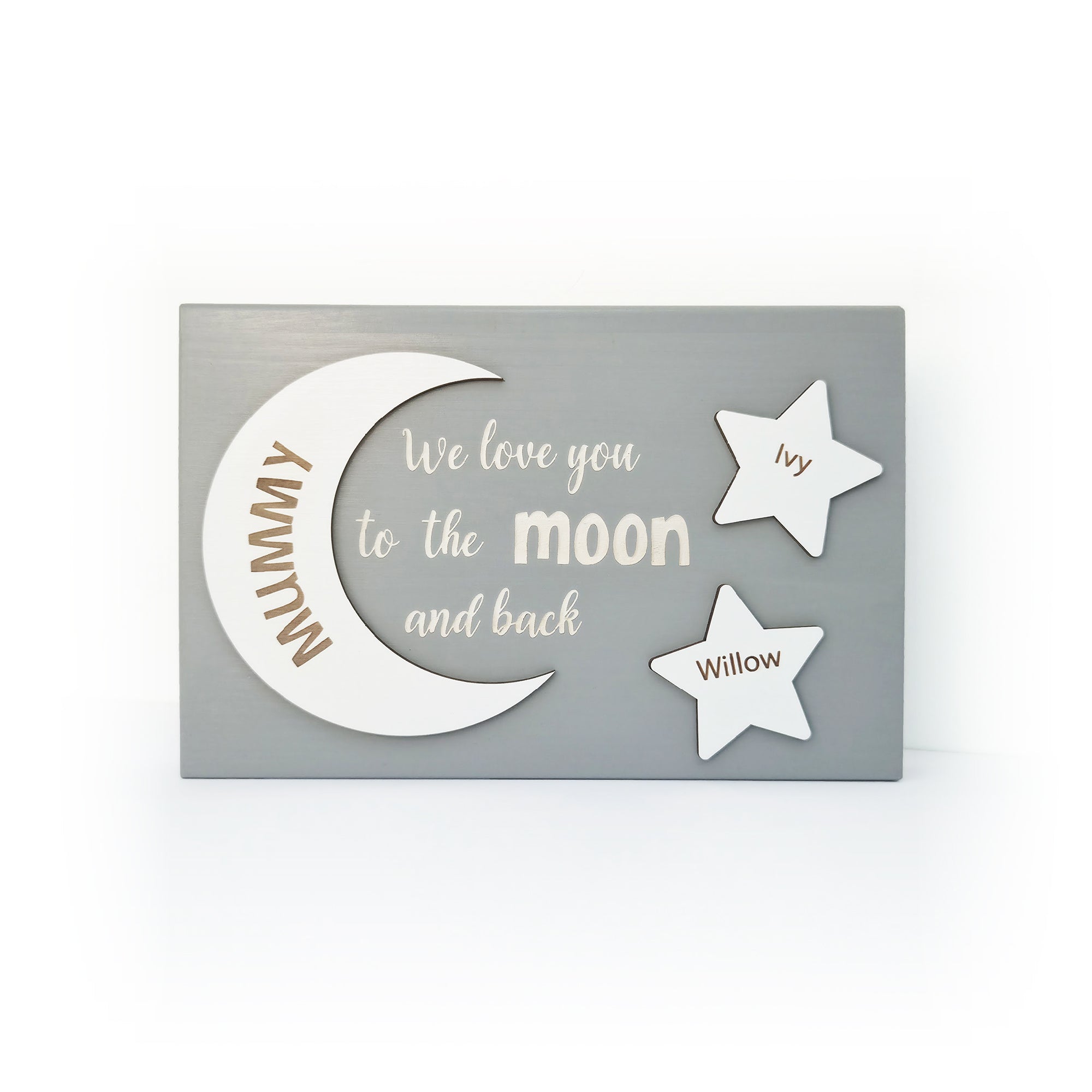 Personalised Love You to the Moon & Back Freestanding Plaque