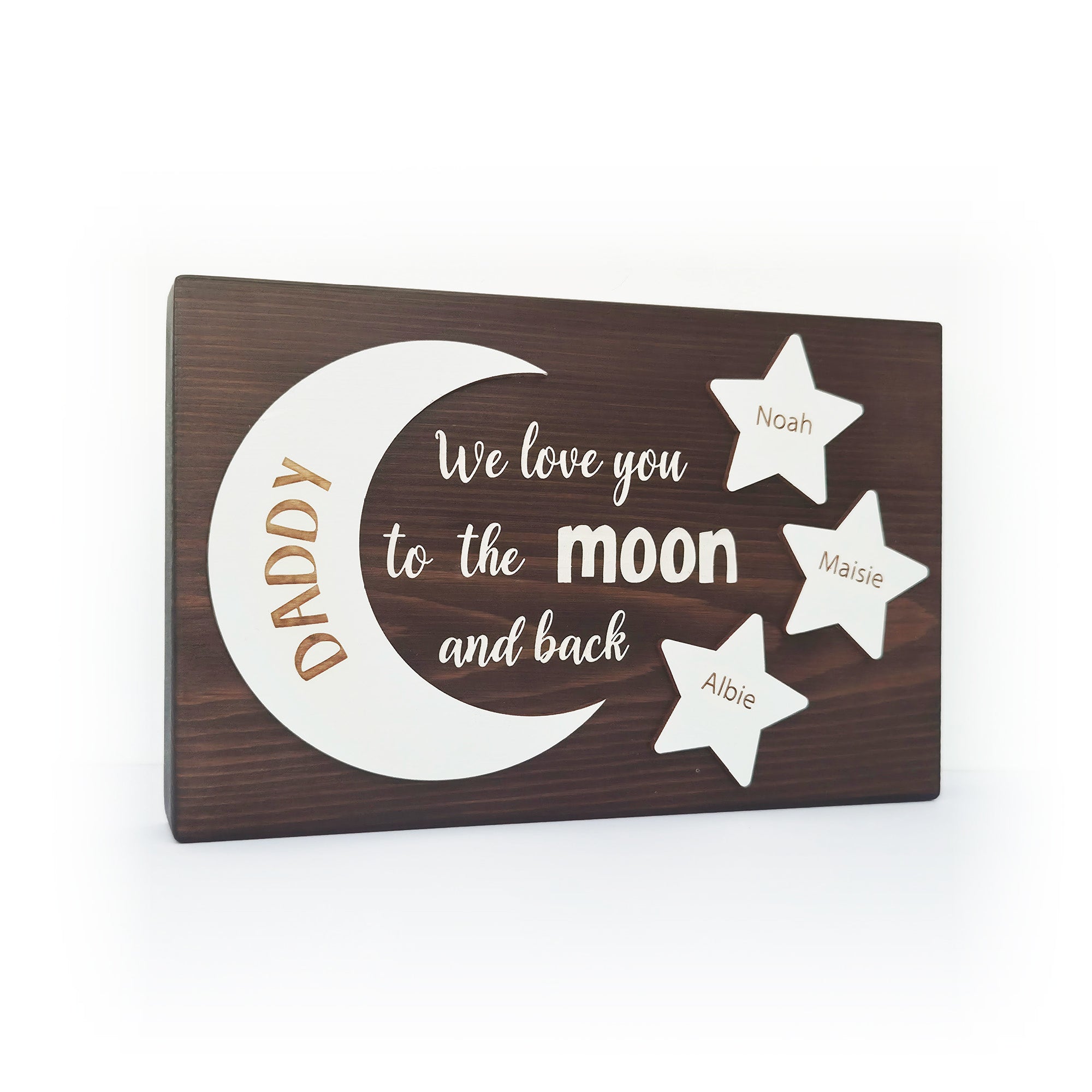 Personalised Love You to the Moon & Back Freestanding Plaque