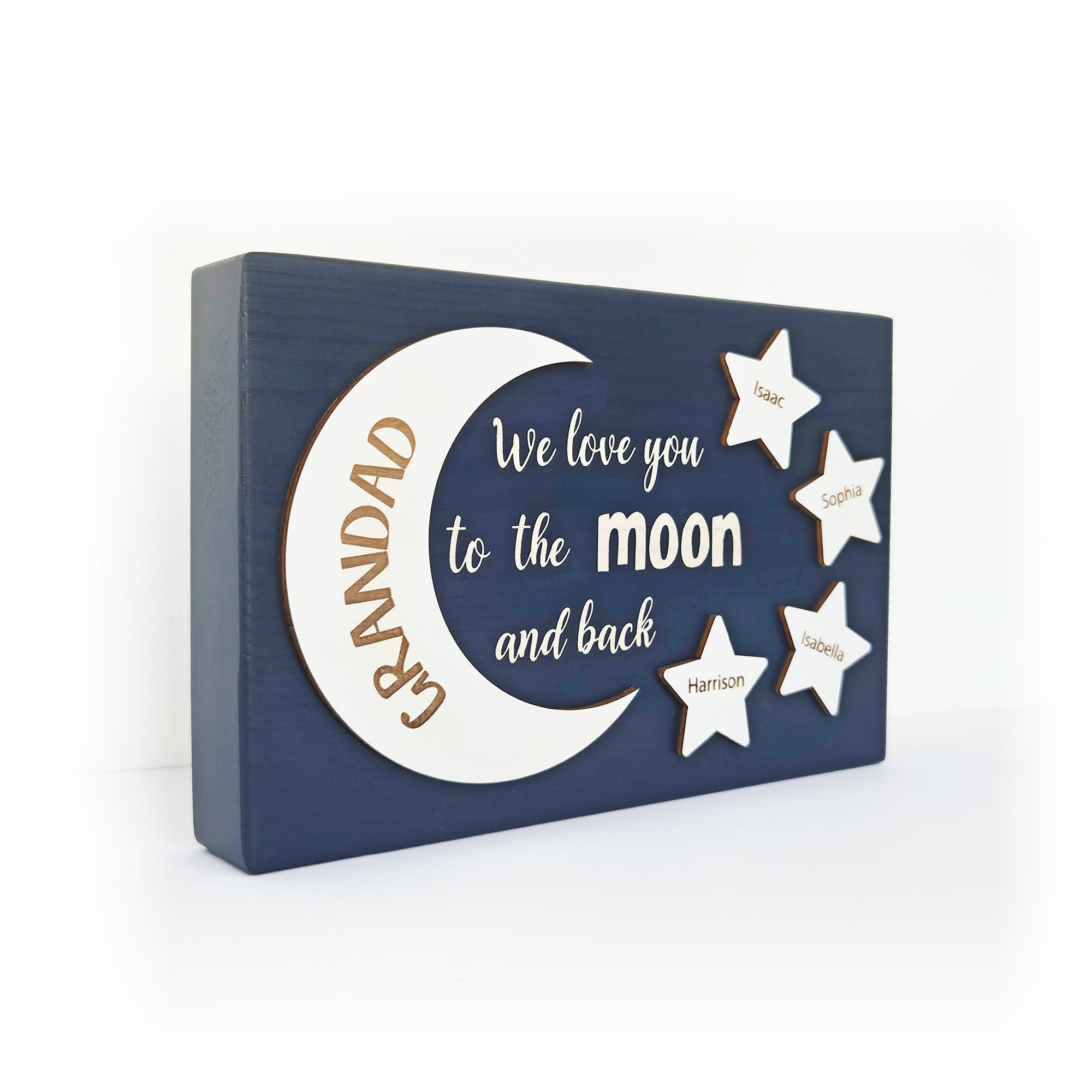 Personalised Love You to the Moon & Back Freestanding Plaque