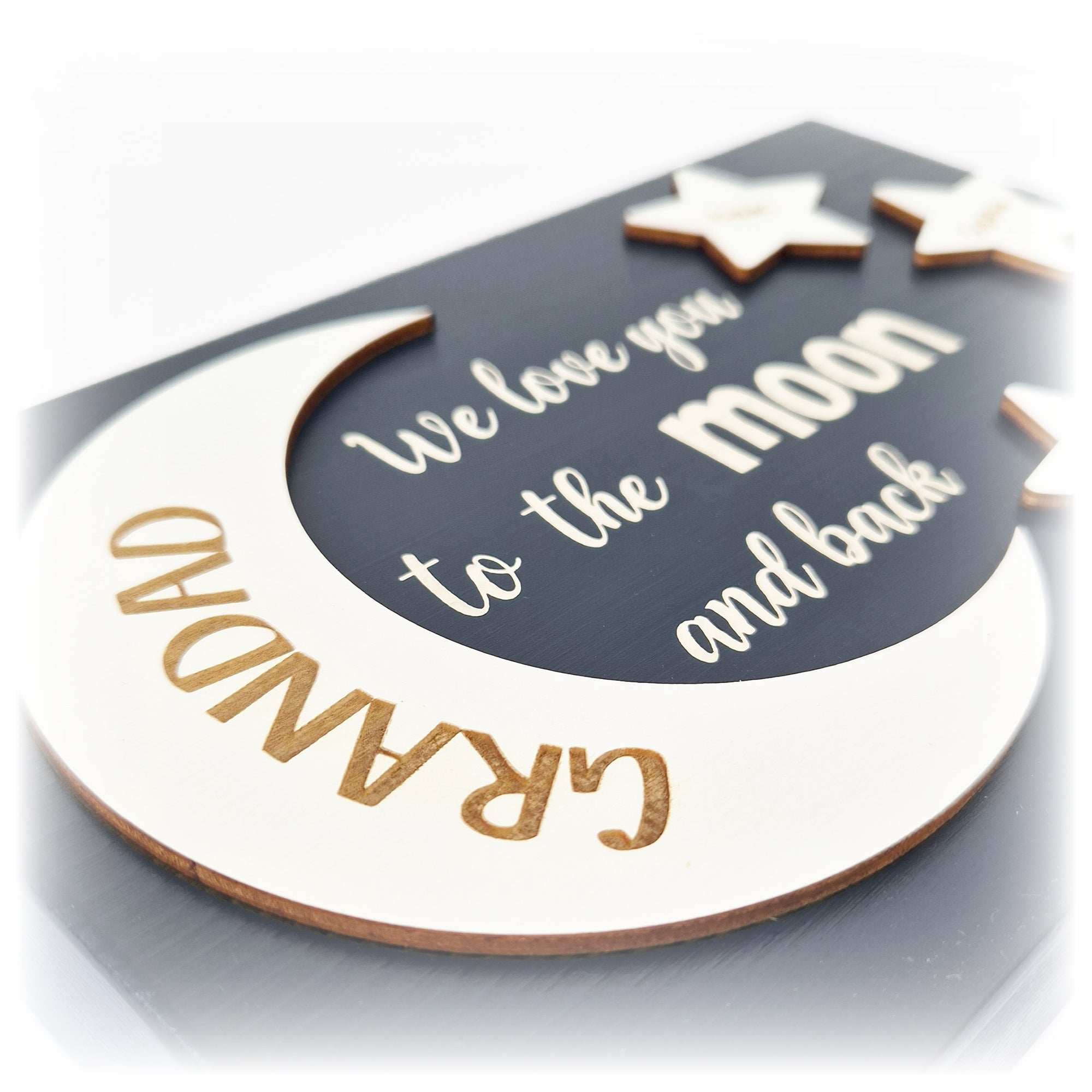 Personalised Love You to the Moon & Back Freestanding Plaque