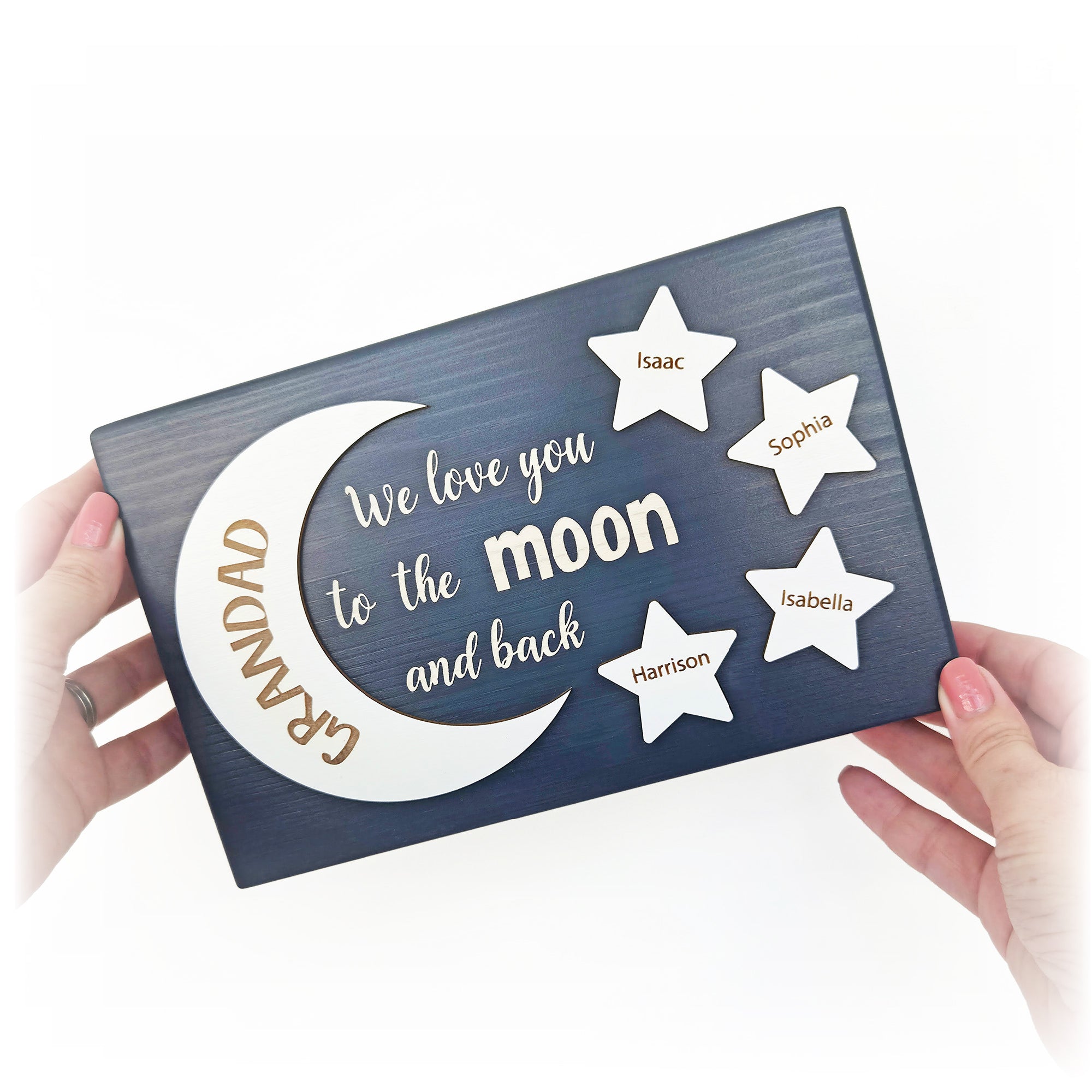 Personalised Love You to the Moon & Back Freestanding Plaque