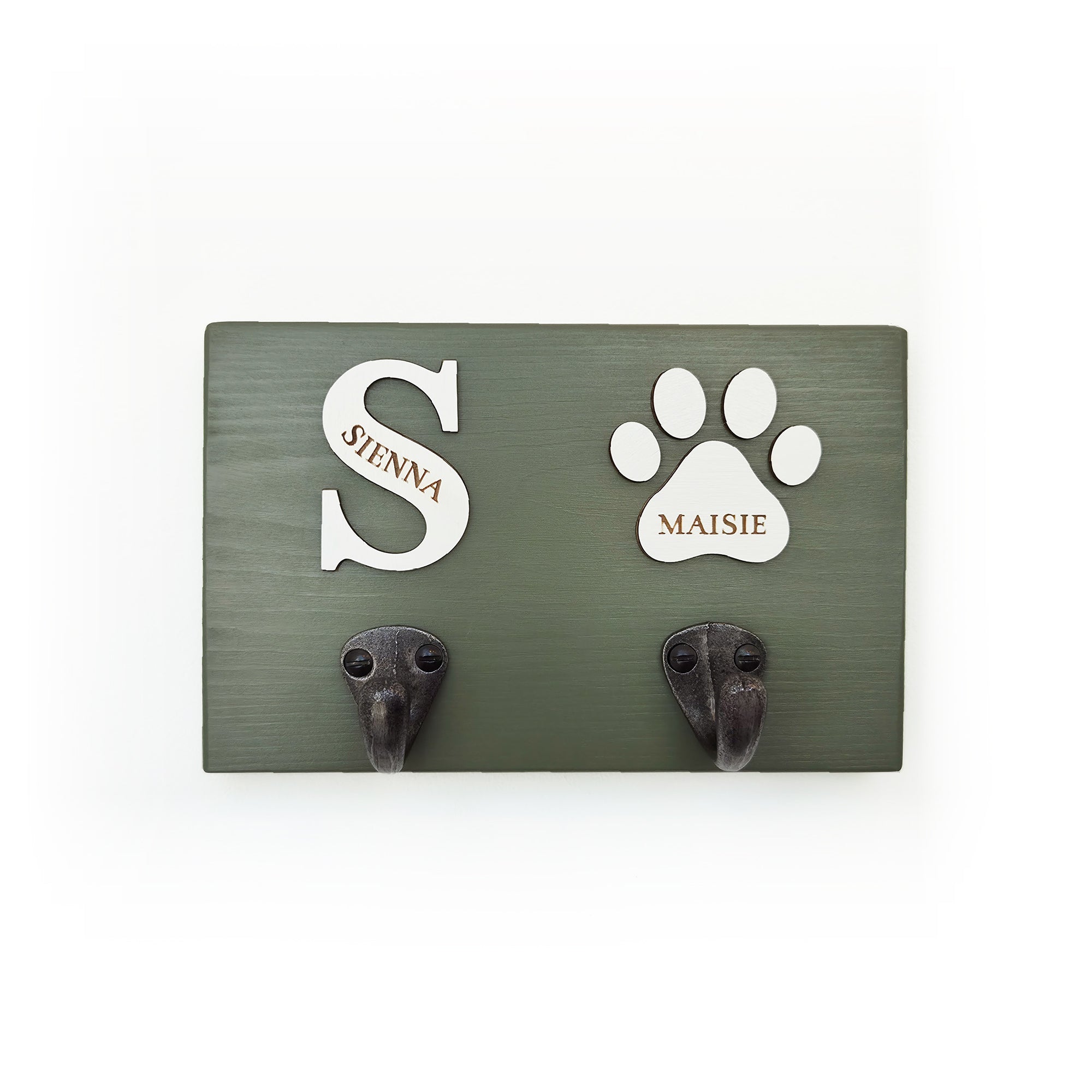 Personalised Key & Dog Lead Hook – Initial & Paw Print