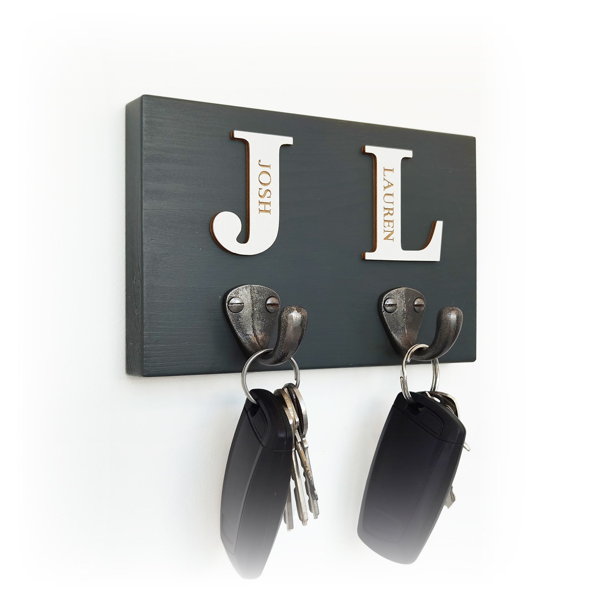 Personalised Key & Dog Lead Hook – Initial & Paw Print
