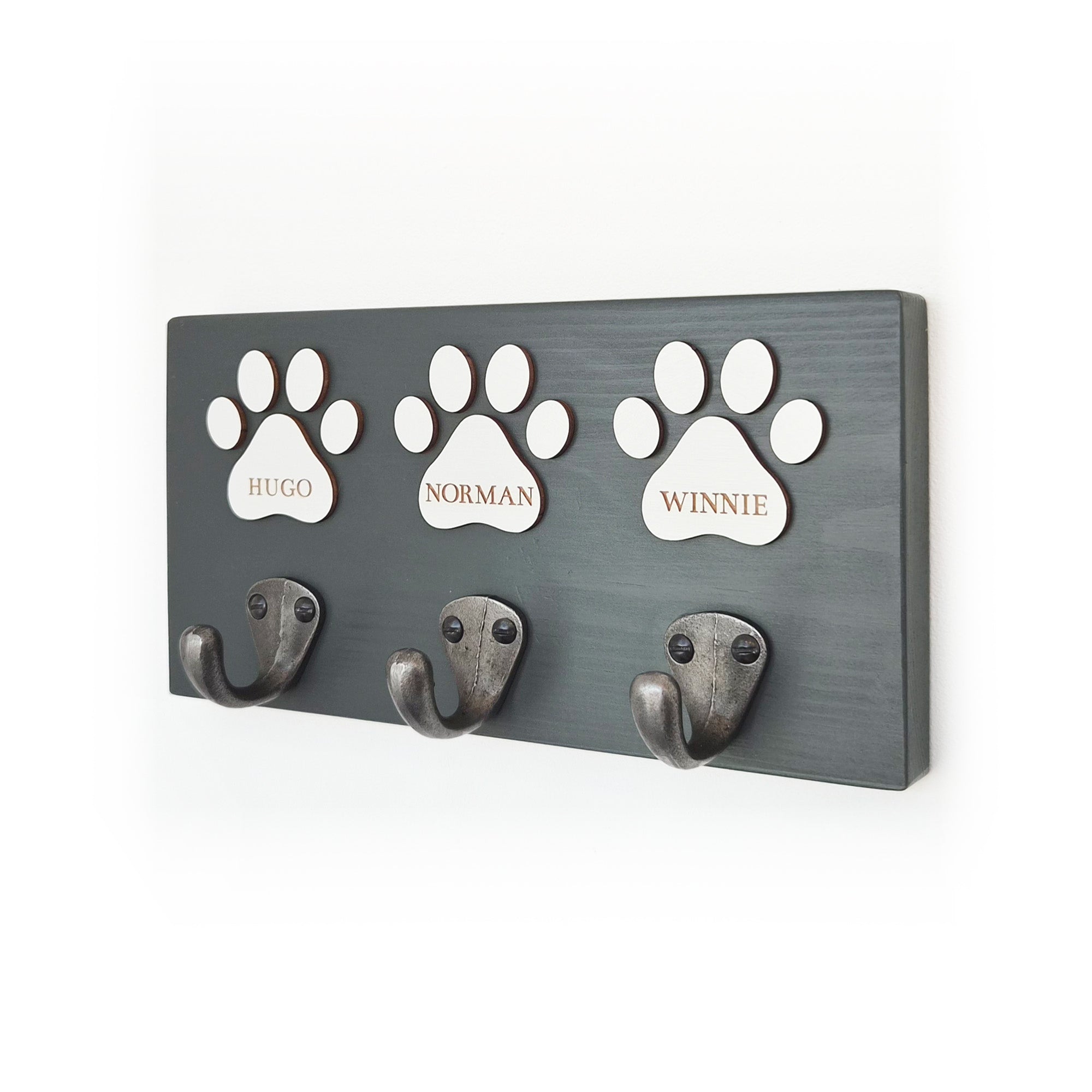 Personalised Key & Dog Lead Hook – Initial & Paw Print