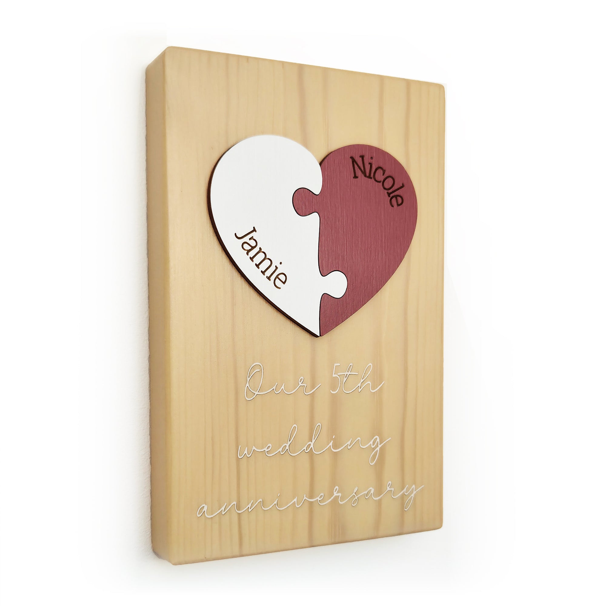 Personalised Heart Puzzle Piece Plaque