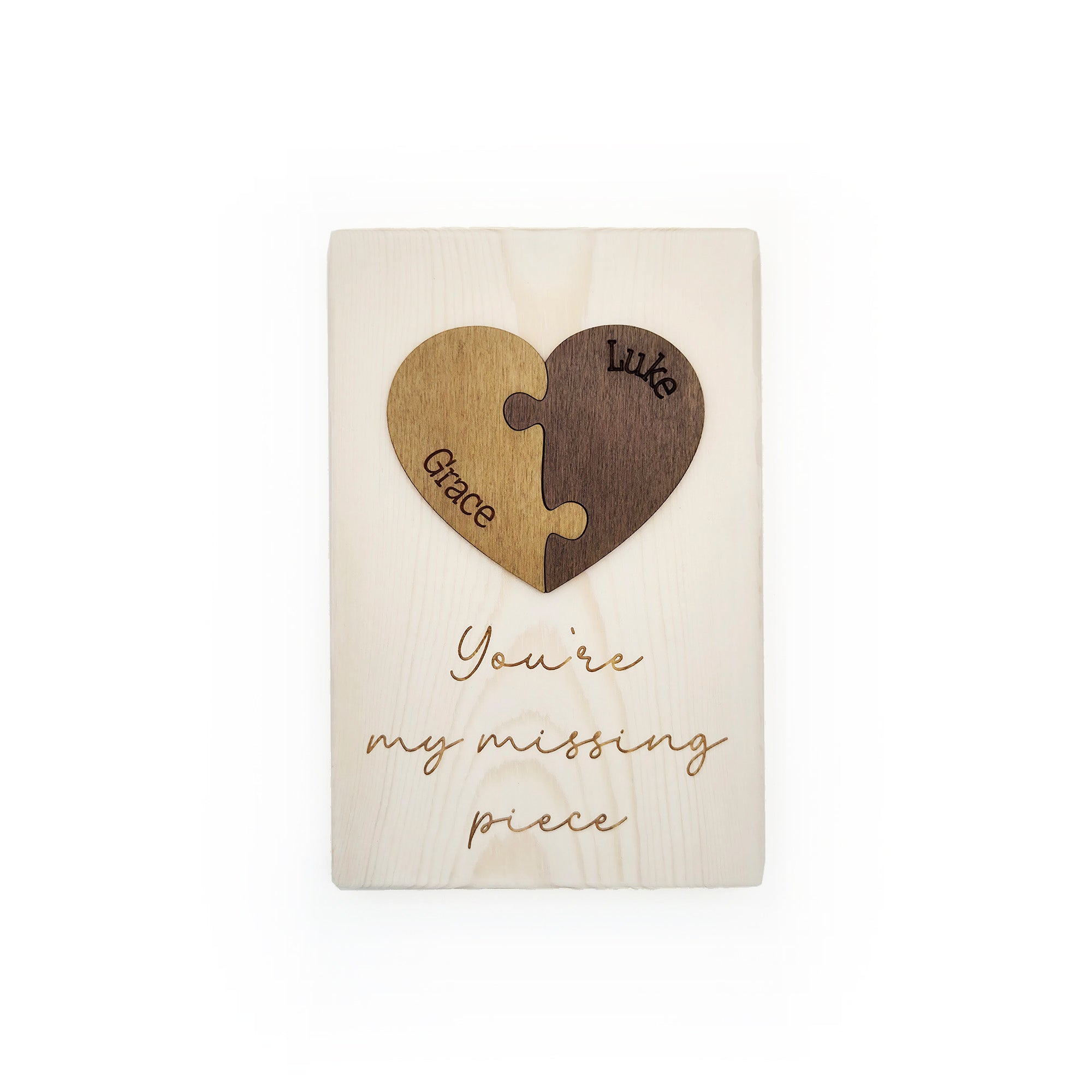 Personalised Heart Puzzle Piece Plaque