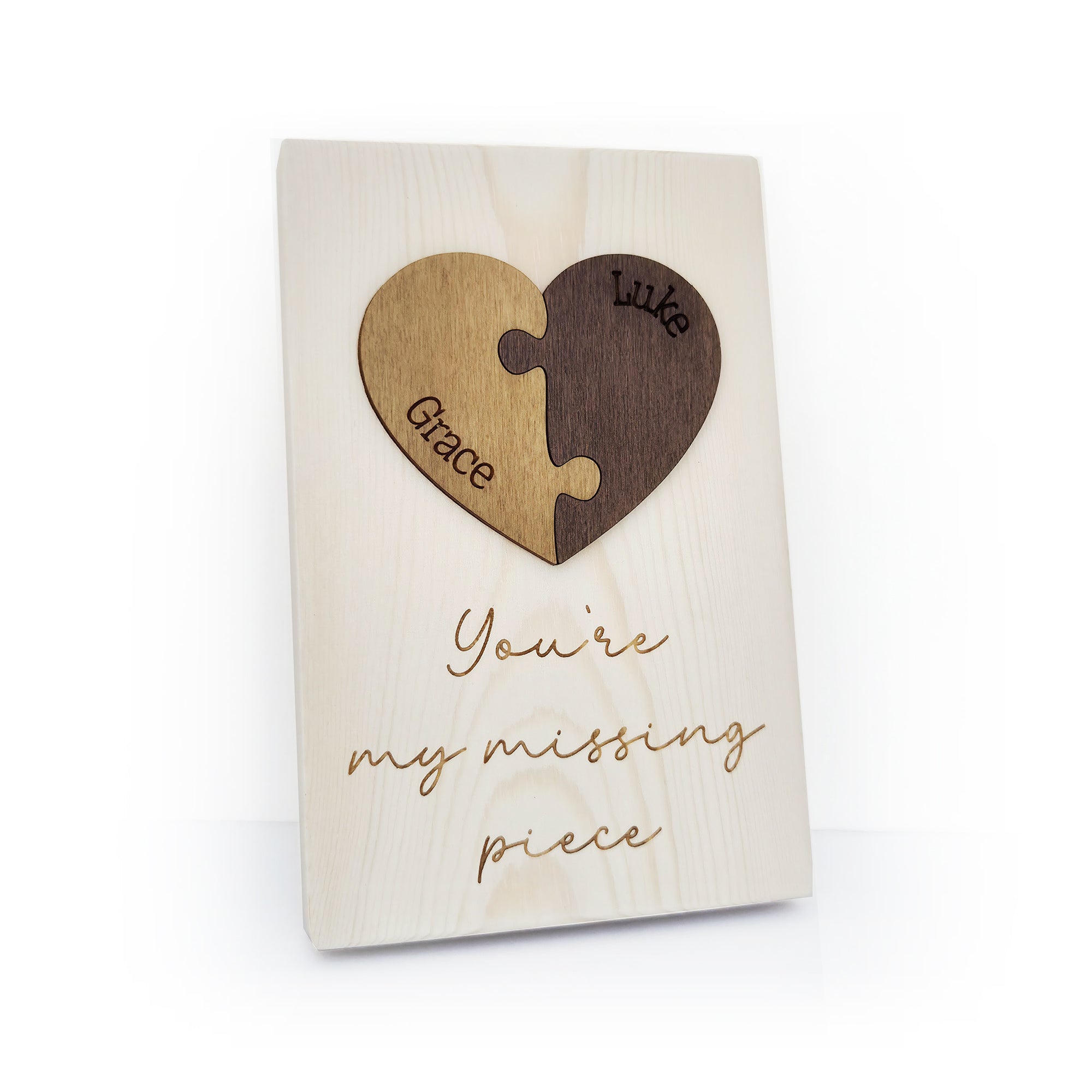 Personalised Heart Puzzle Piece Plaque