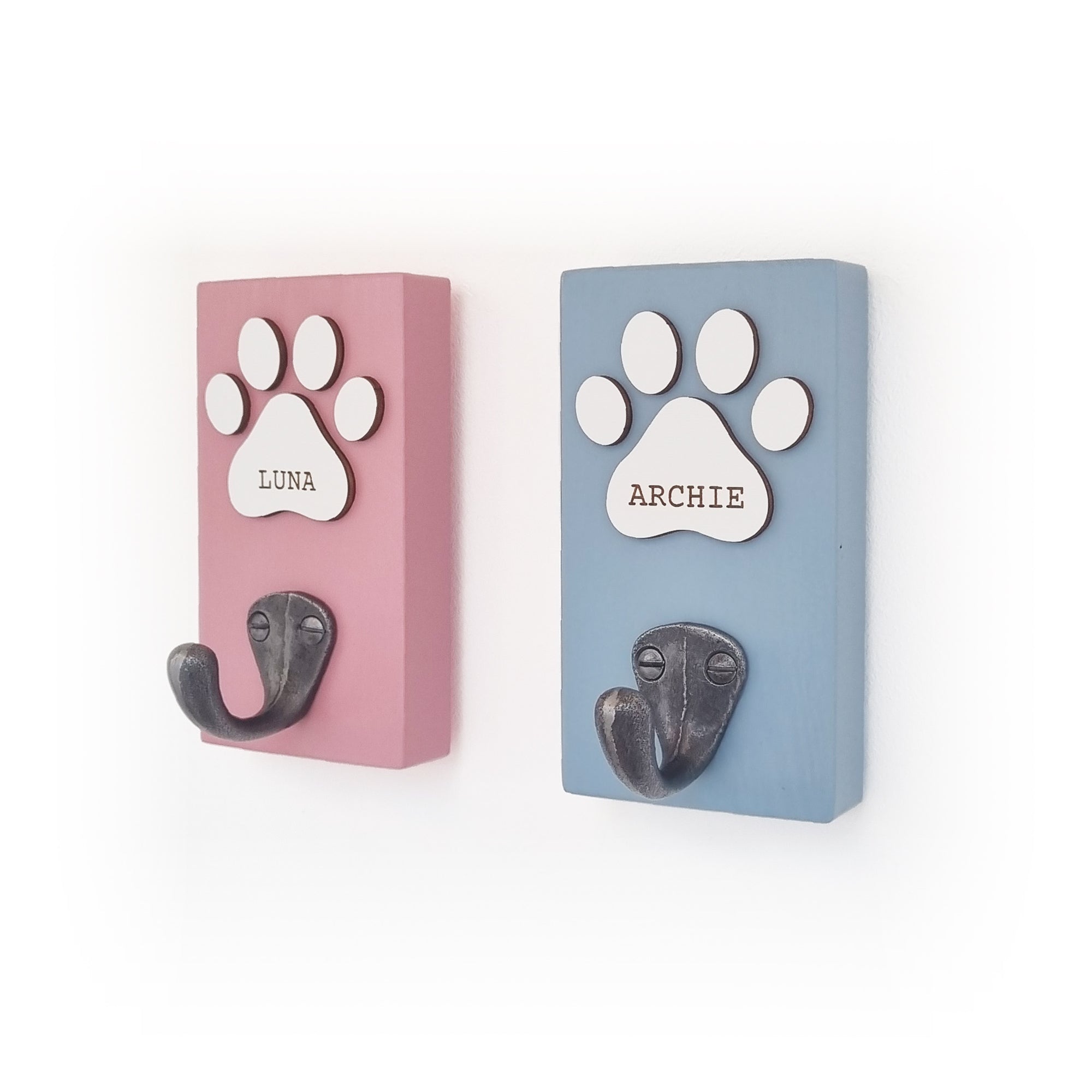 Personalised Paw Print Dog Lead Hook – Single