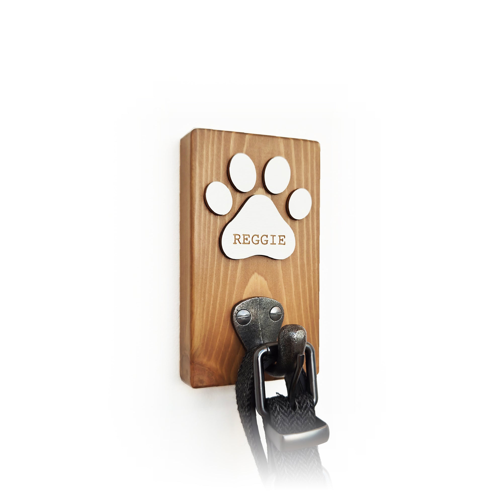 Personalised Paw Print Dog Lead Hook – Single