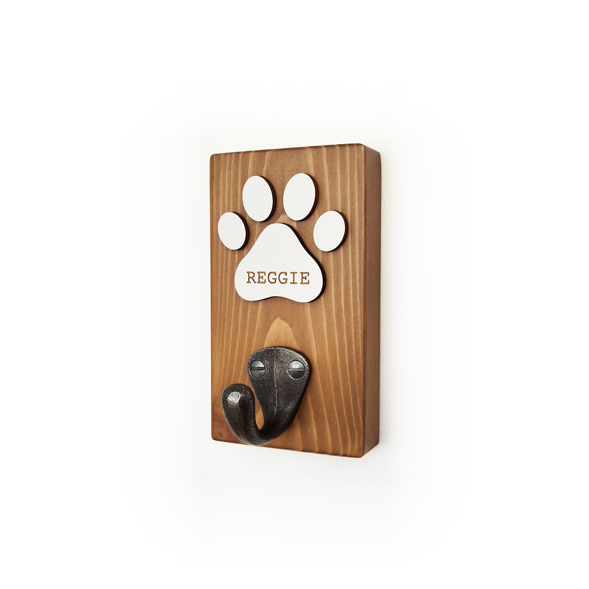 Personalised Paw Print Dog Lead Hook – Single