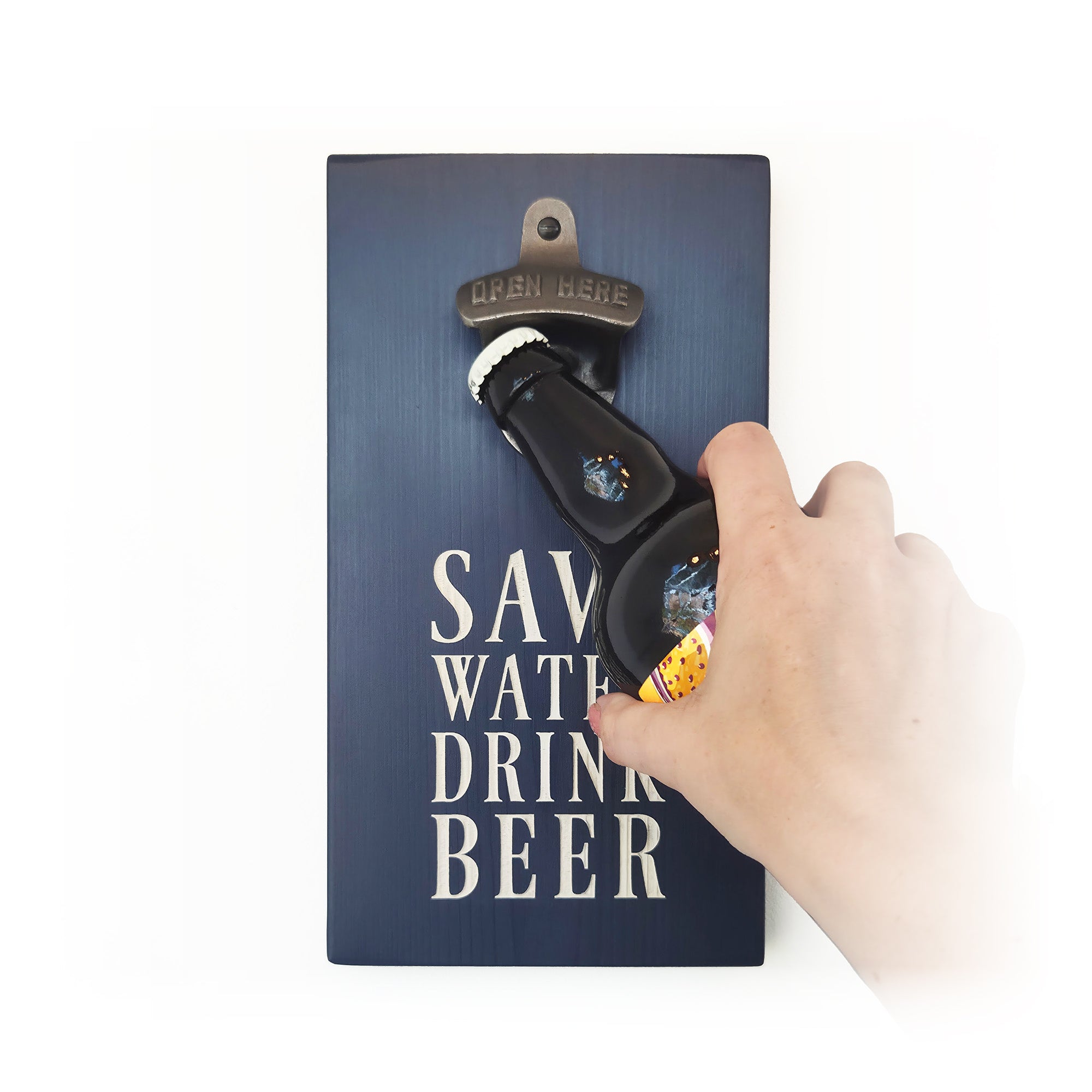 Personalised Wall-Mounted Bottle Opener – Custom Text