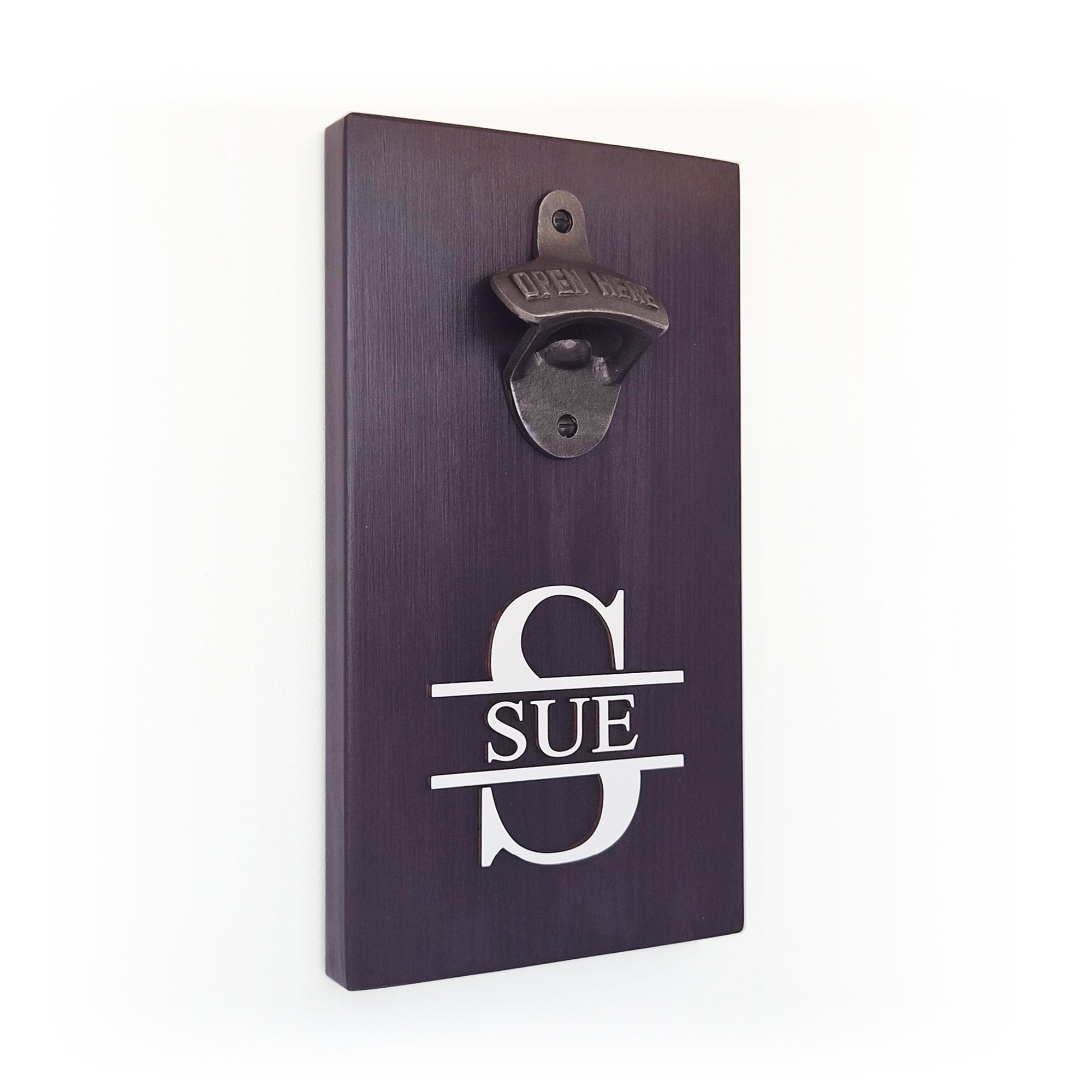 Personalised Wall-Mounted Bottle Opener - Monogram