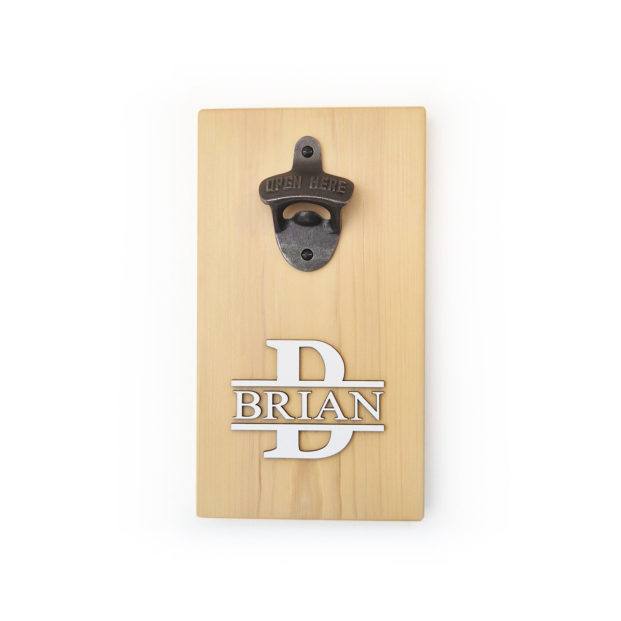 Personalised Wall-Mounted Bottle Opener - Monogram