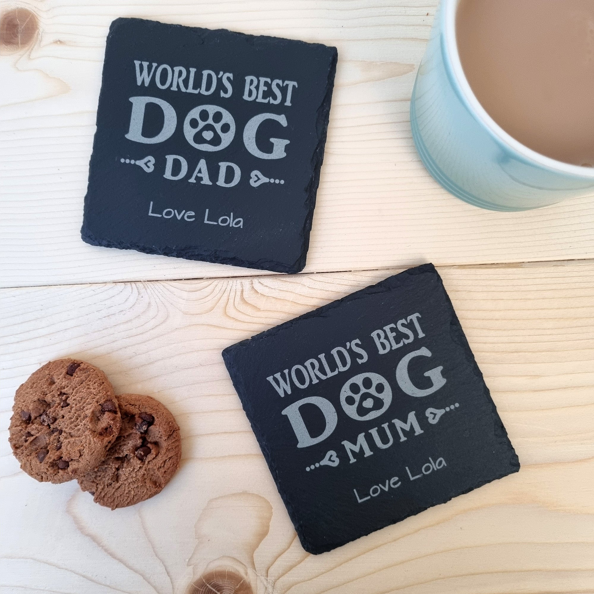 World's Best Dog Mum/Dad Slate Coaster