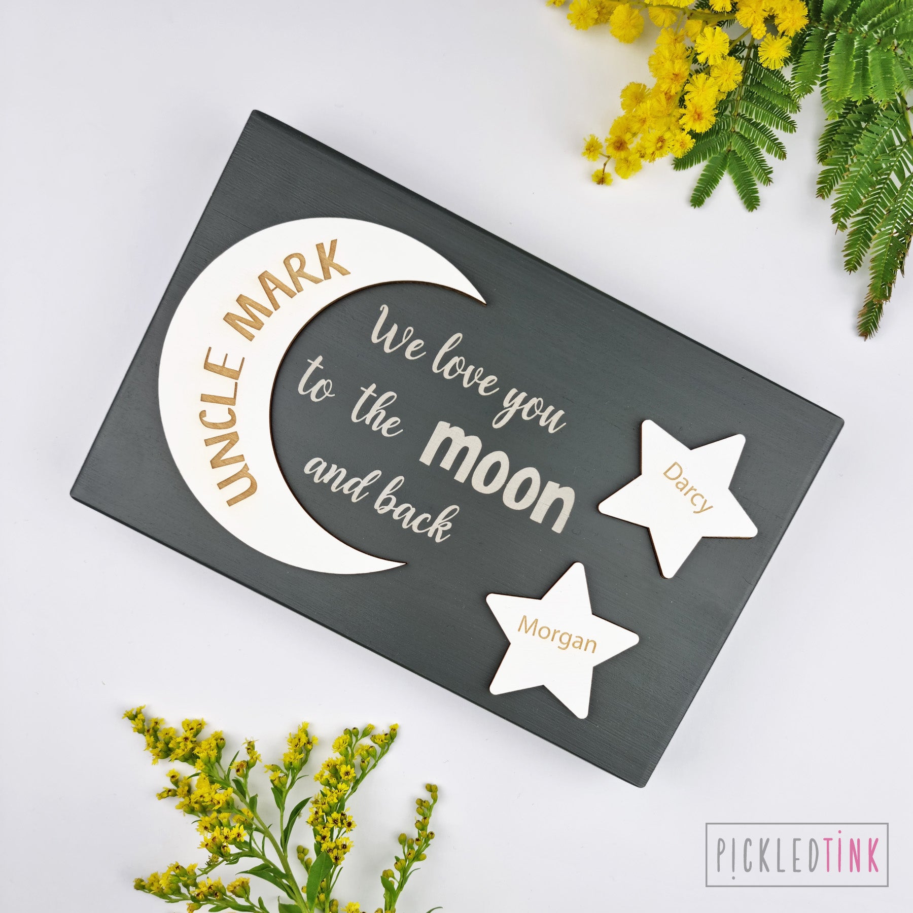 "Love you to the moon and back" Free-standing Block