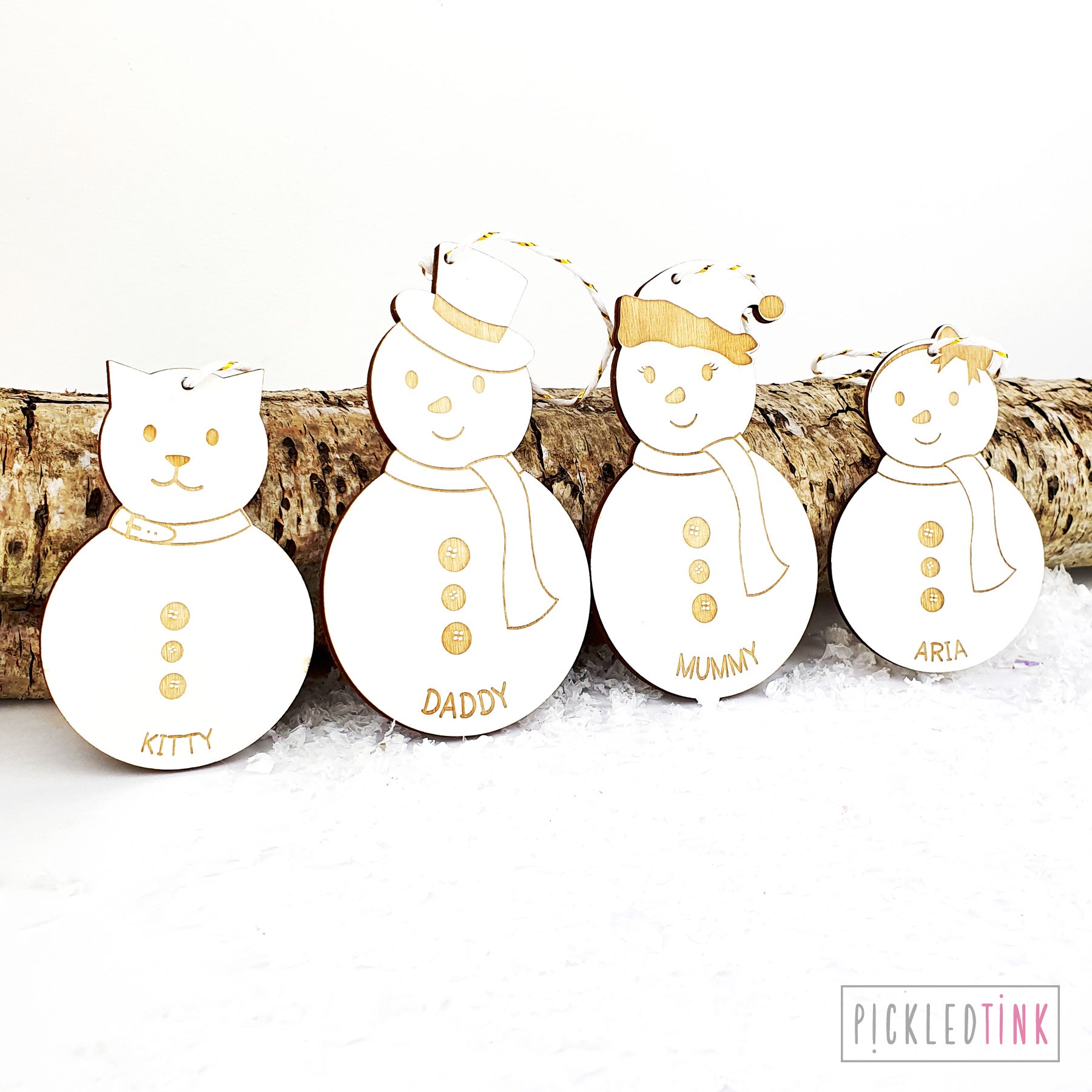 Snowmen Family Christmas Tree Decorations
