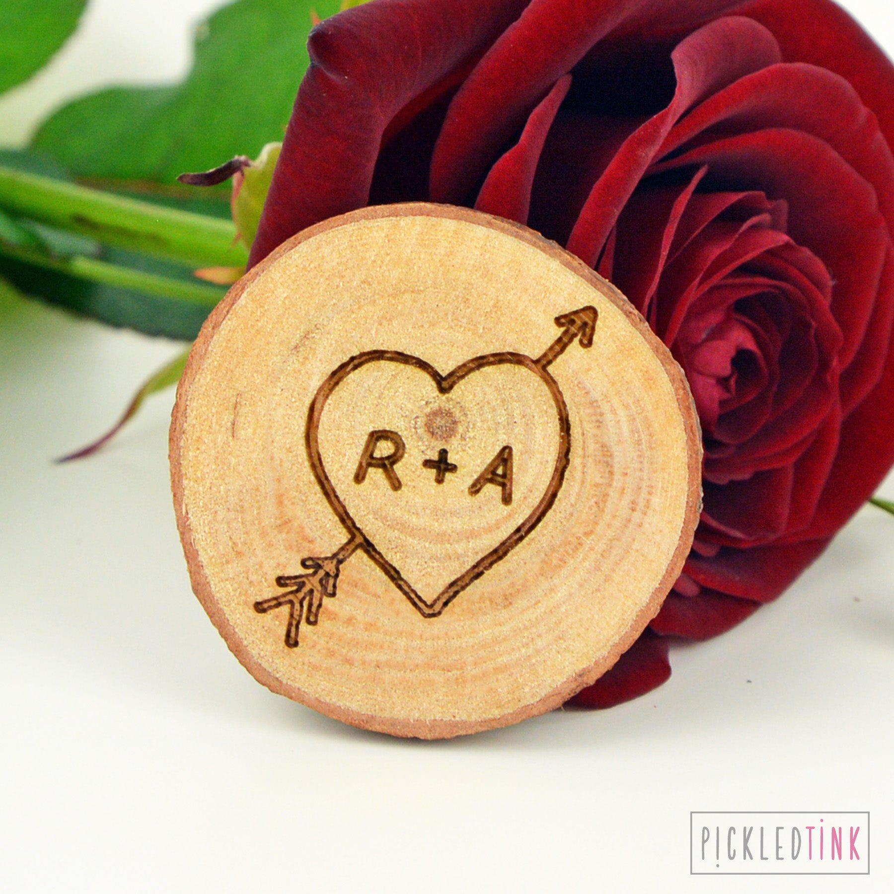Wooden Couples Tree Carving Fridge Magnet