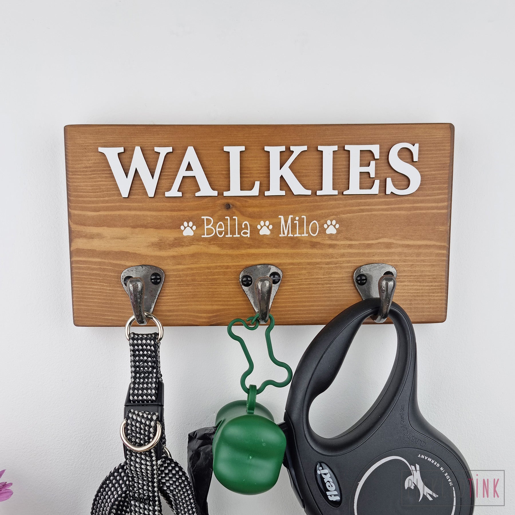 Personalised dog lead holder best sale